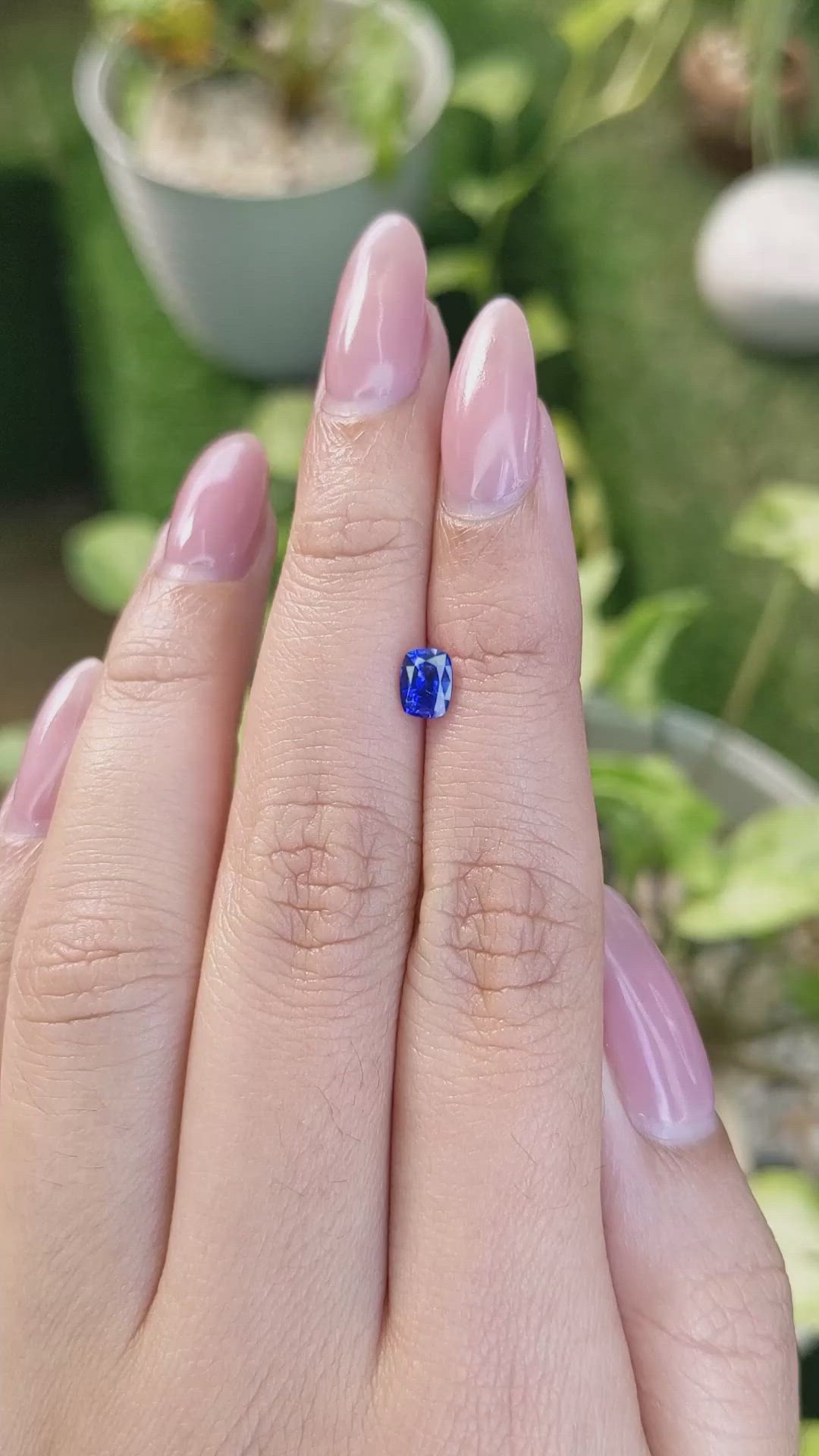 0.69 Ct. Blue Sapphire from Ceylon (Sri Lanka) Size Video