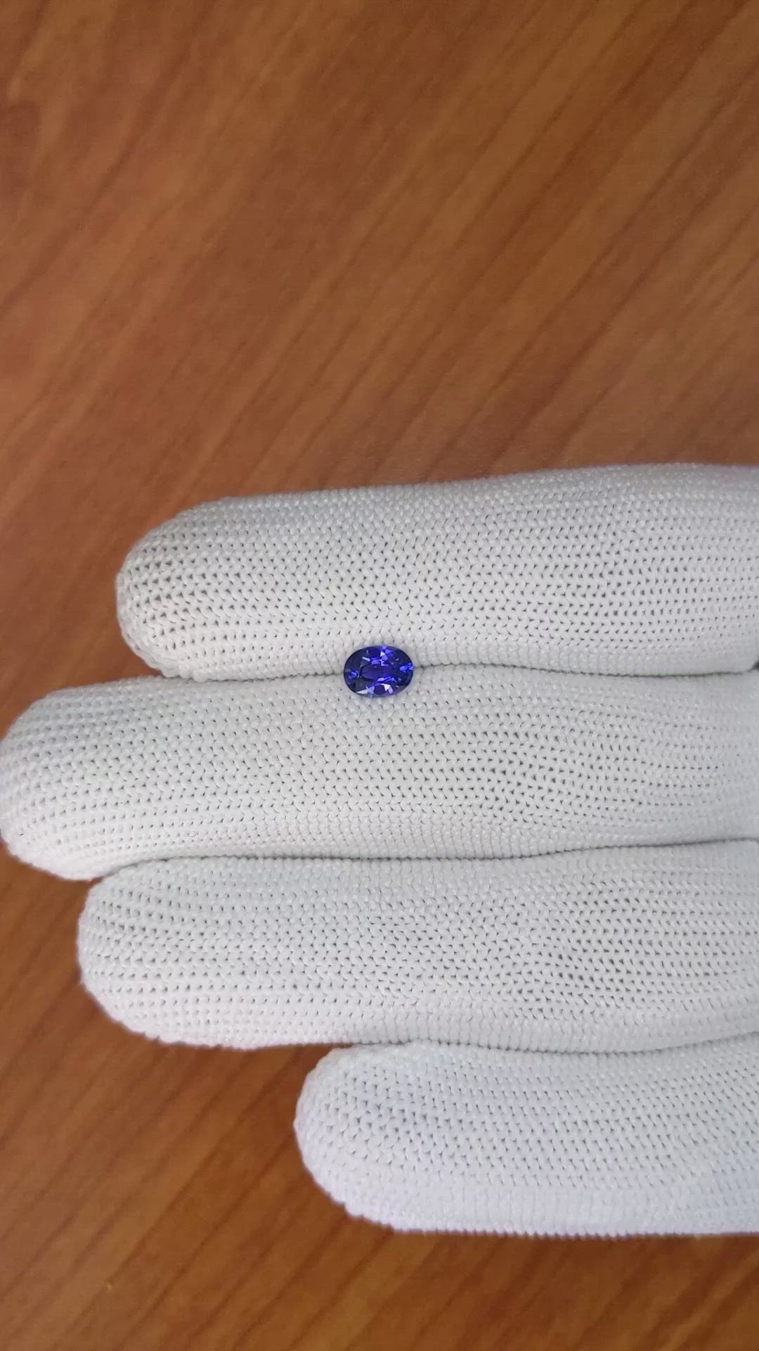 0.69 Ct. Purplish Blue Sapphire from Ceylon (Sri Lanka) Size Video