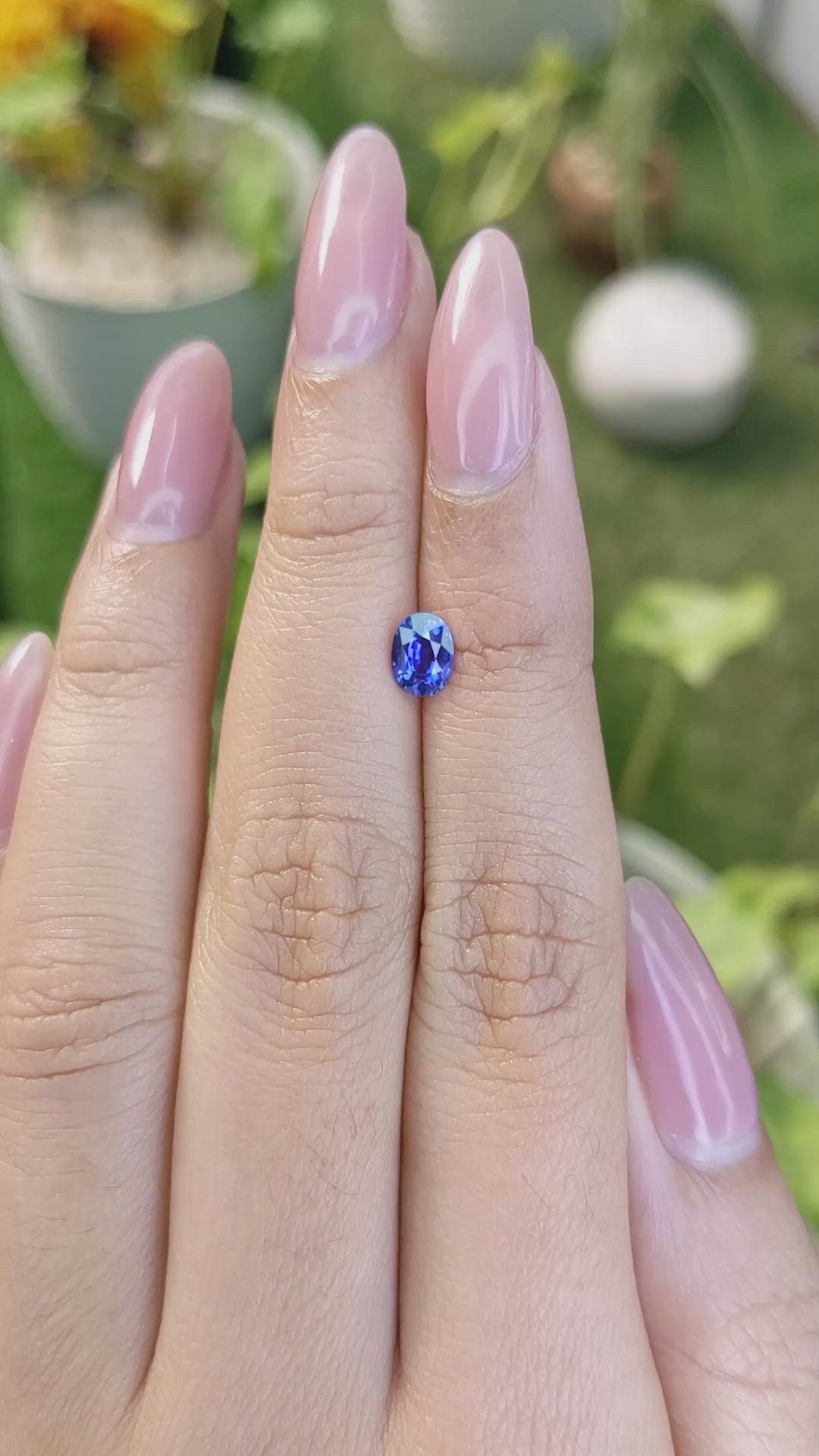 0.69 Ct. Purplish Blue Sapphire from Ceylon (Sri Lanka) Size Video