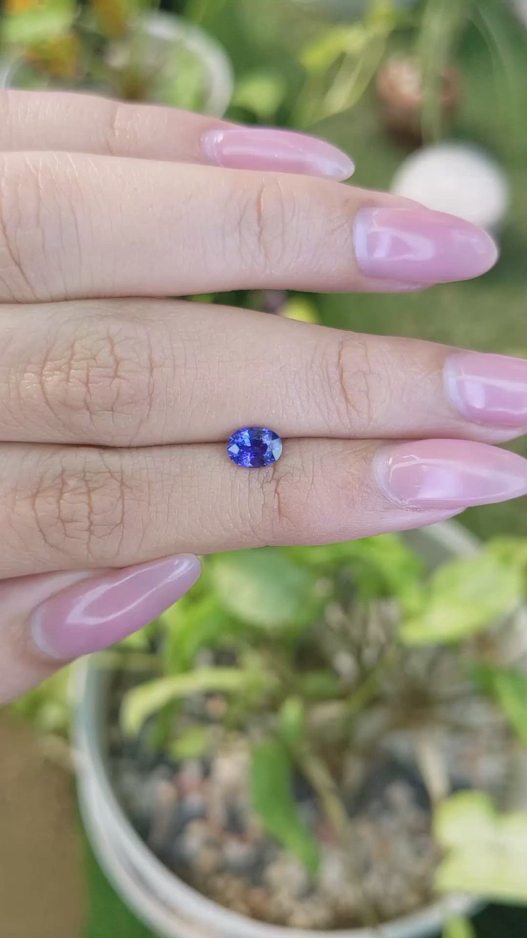 0.69 Ct. Purplish Blue Sapphire from Ceylon (Sri Lanka) Size Video