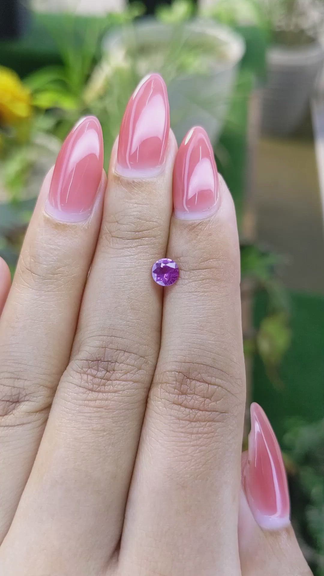 0.63 Ct. Pinkish Purple Sapphire from Ceylon (Sri Lanka) Size Video