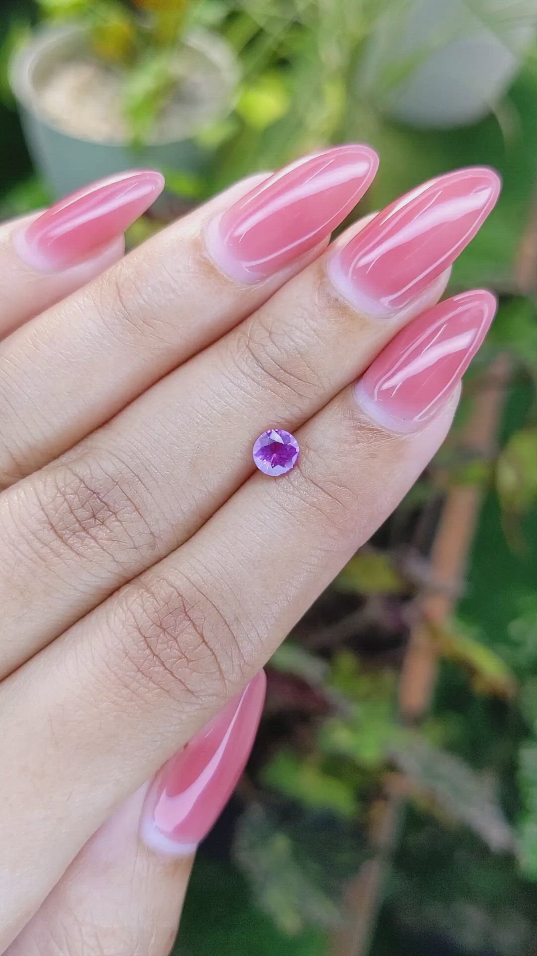 0.63 Ct. Pinkish Purple Sapphire from Ceylon (Sri Lanka) Size Video