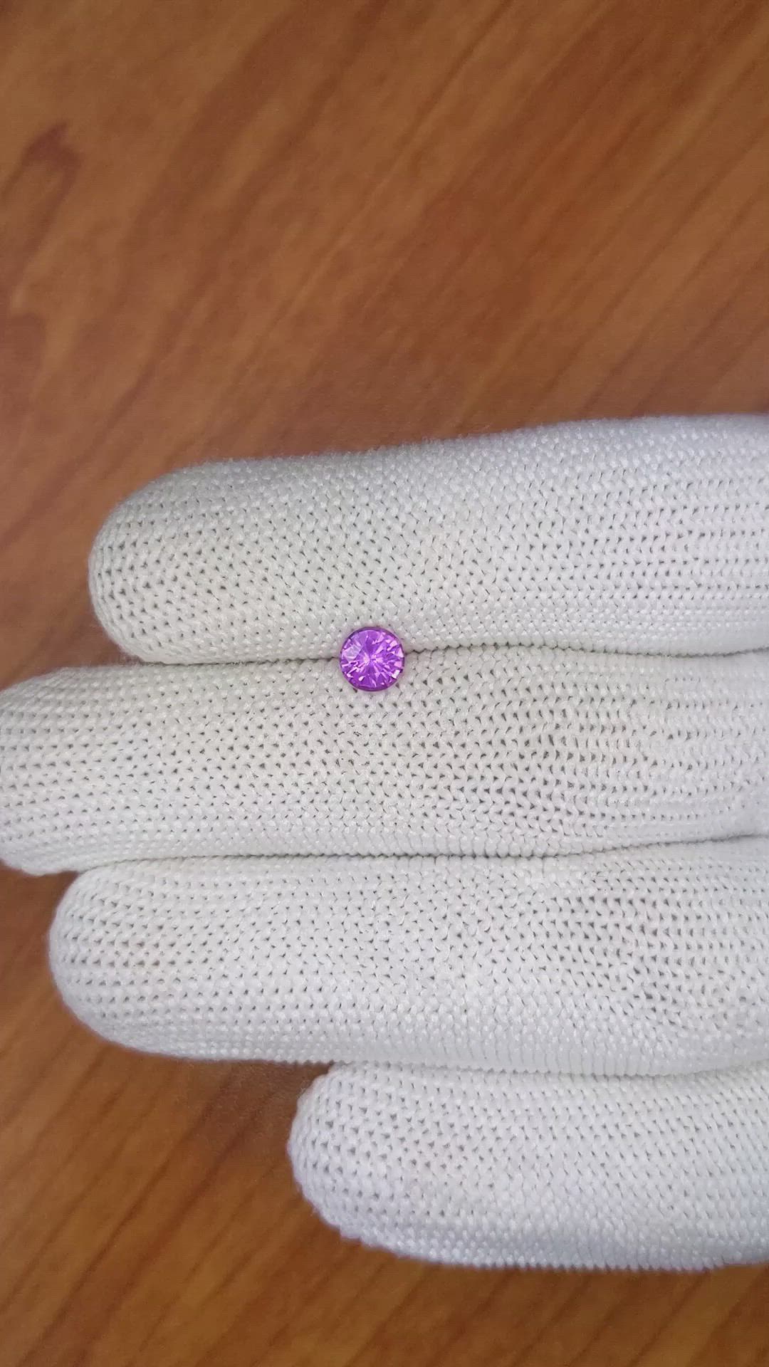 0.63 Ct. Pinkish Purple Sapphire from Ceylon (Sri Lanka) Size Video