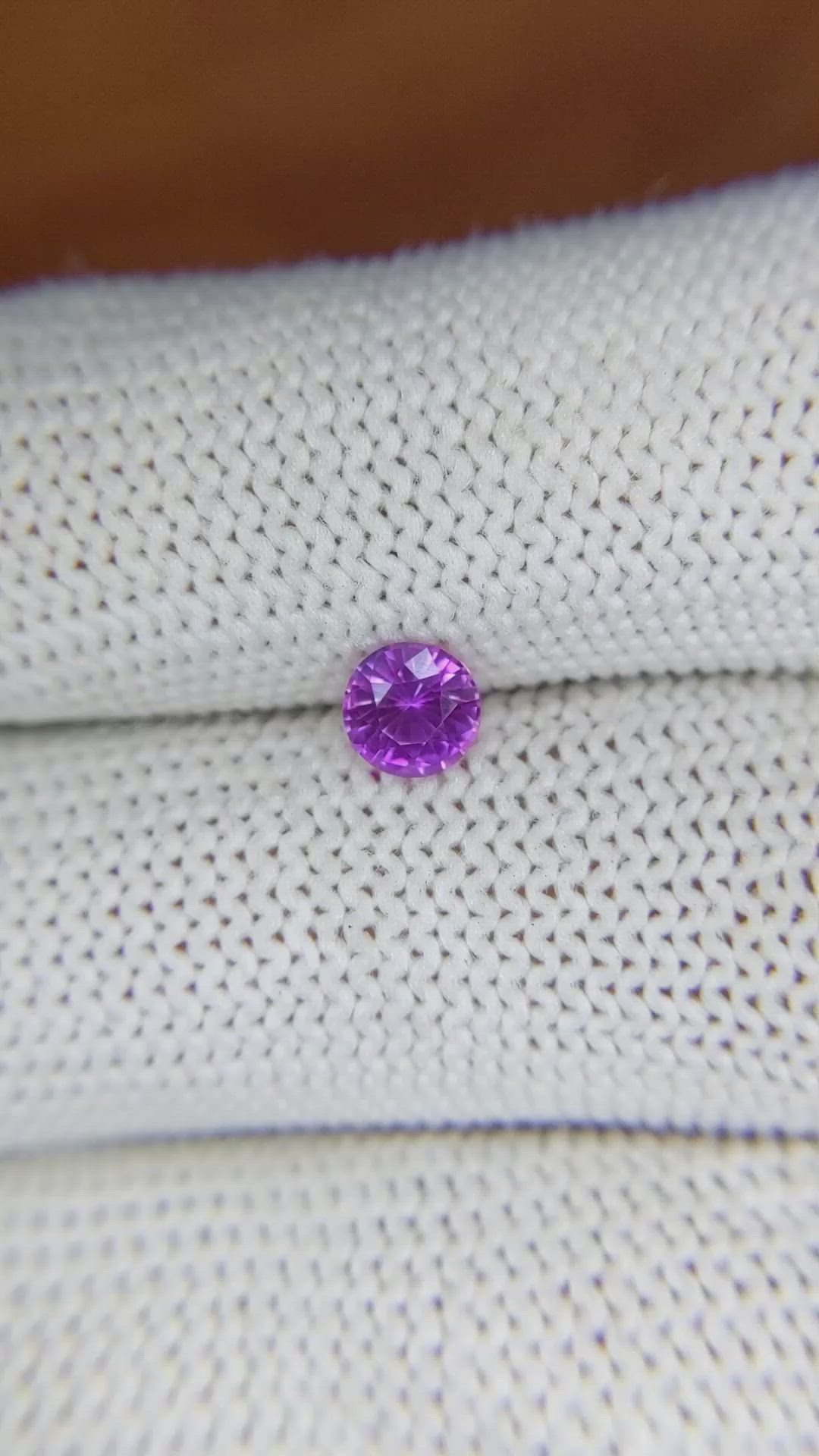 0.63 Ct. Pinkish Purple Sapphire from Ceylon (Sri Lanka) Size Video
