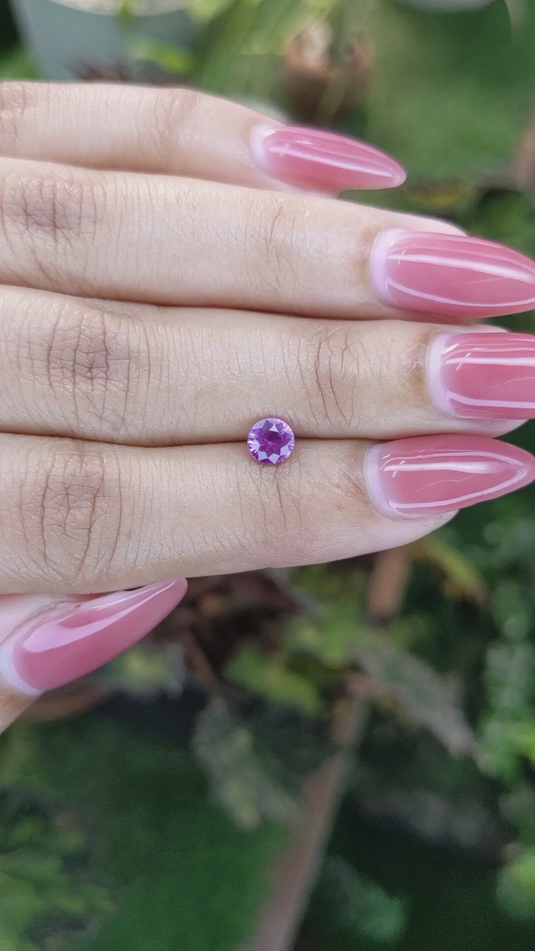 0.63 Ct. Pinkish Purple Sapphire from Ceylon (Sri Lanka) Size Video