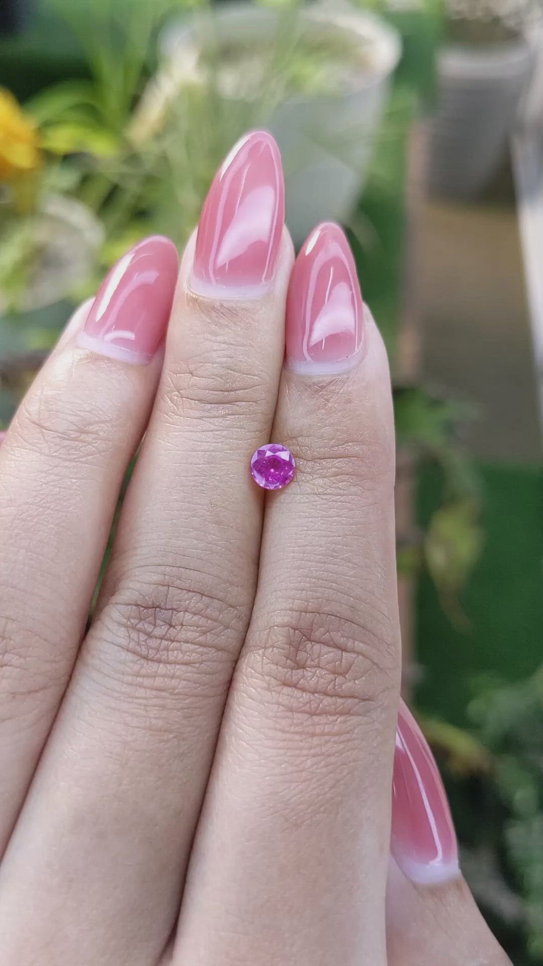 0.52 Ct. Pink Sapphire from Ceylon (Sri Lanka) Size Video