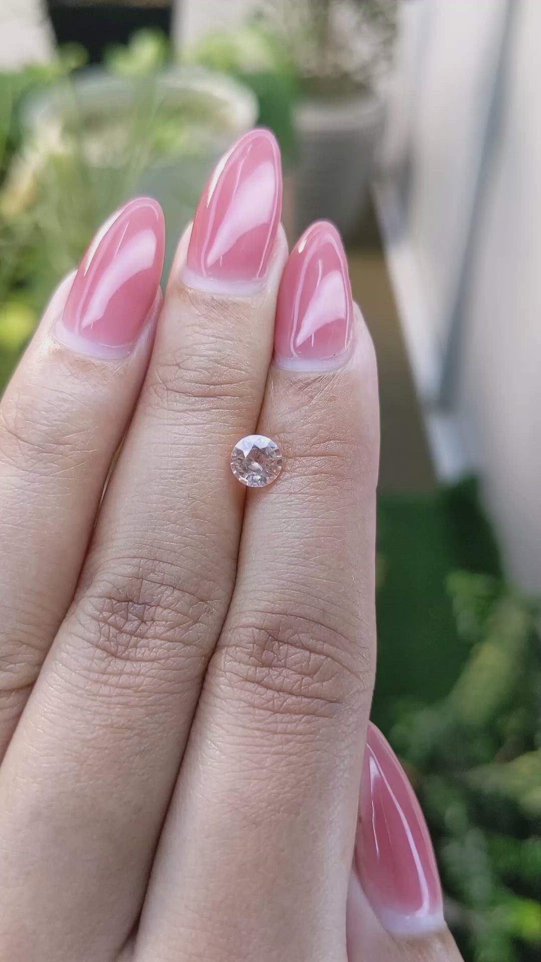 0.77 Ct. Peach Sapphire from Ceylon (Sri Lanka) Size Video