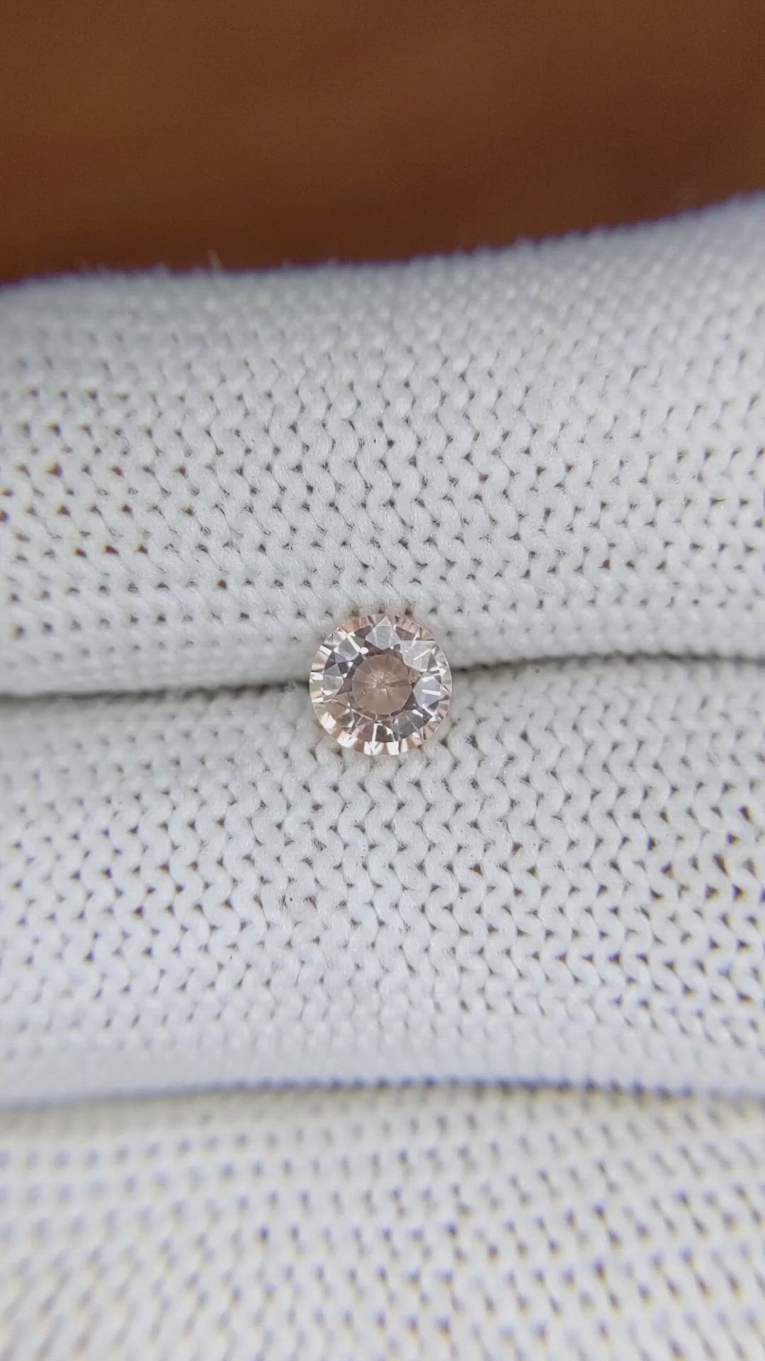 0.77 Ct. Peach Sapphire from Ceylon (Sri Lanka) Size Video