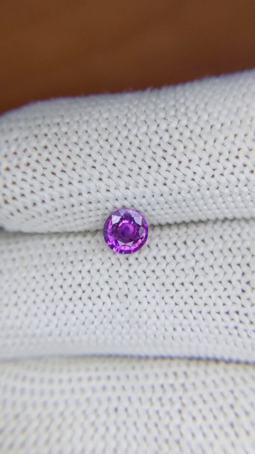 0.64 Ct. Pinkish Purple Sapphire from Ceylon (Sri Lanka) Size Video