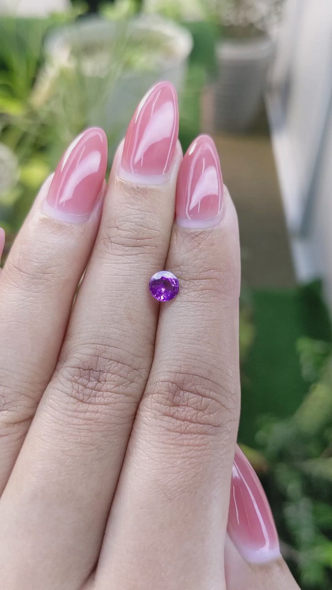0.64 Ct. Pinkish Purple Sapphire from Ceylon (Sri Lanka) Size Video