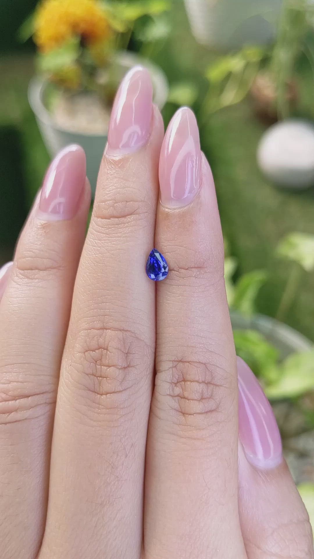 0.62 Ct. Blue Sapphire from Ceylon (Sri Lanka) Size Video