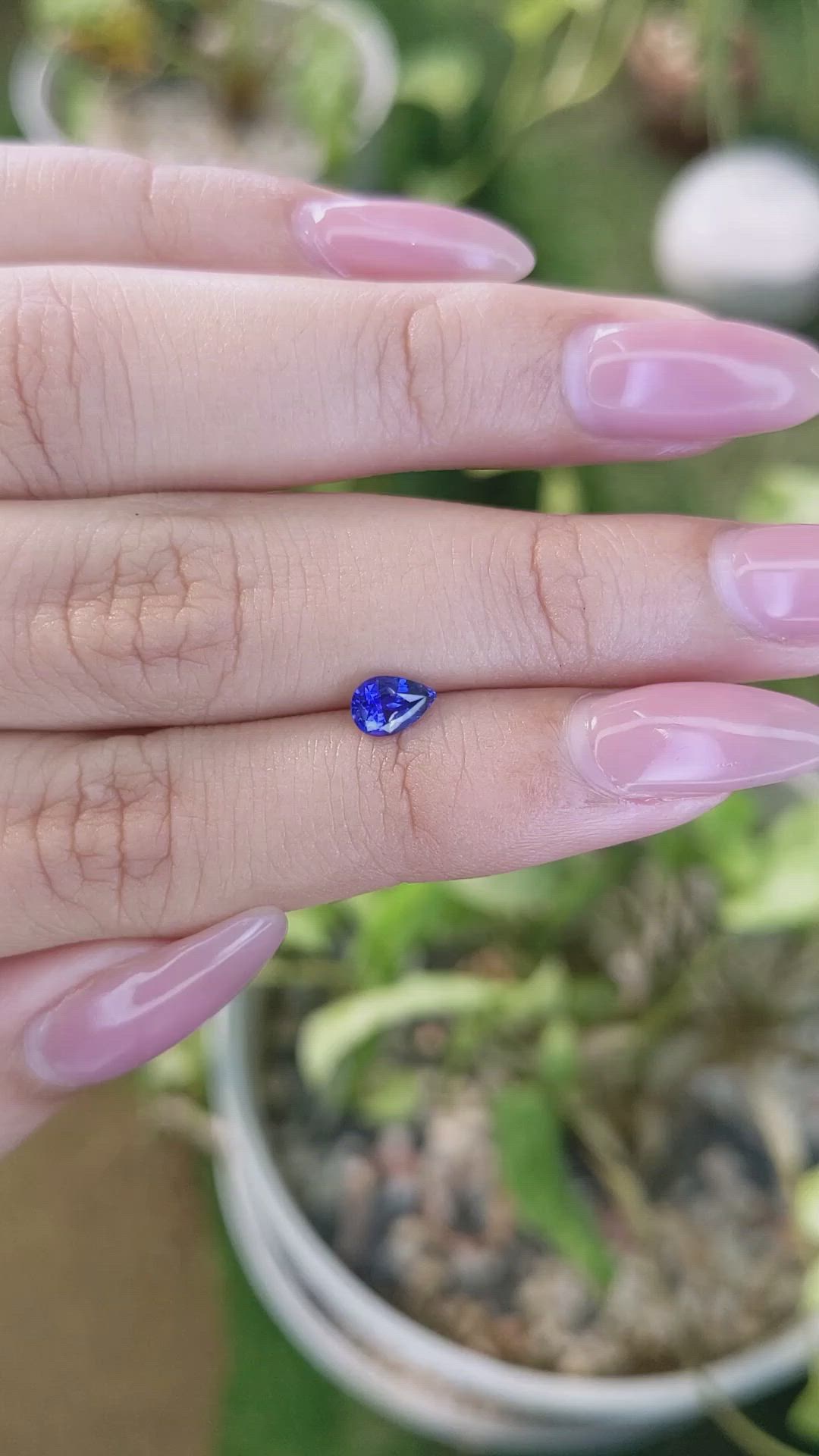 0.62 Ct. Blue Sapphire from Ceylon (Sri Lanka) Size Video