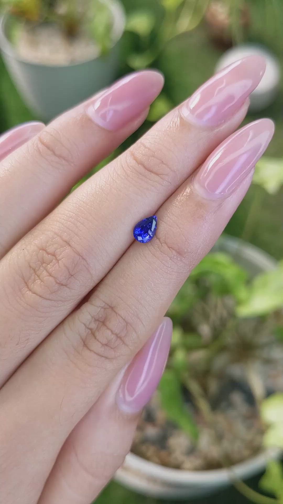 0.62 Ct. Blue Sapphire from Ceylon (Sri Lanka) Size Video