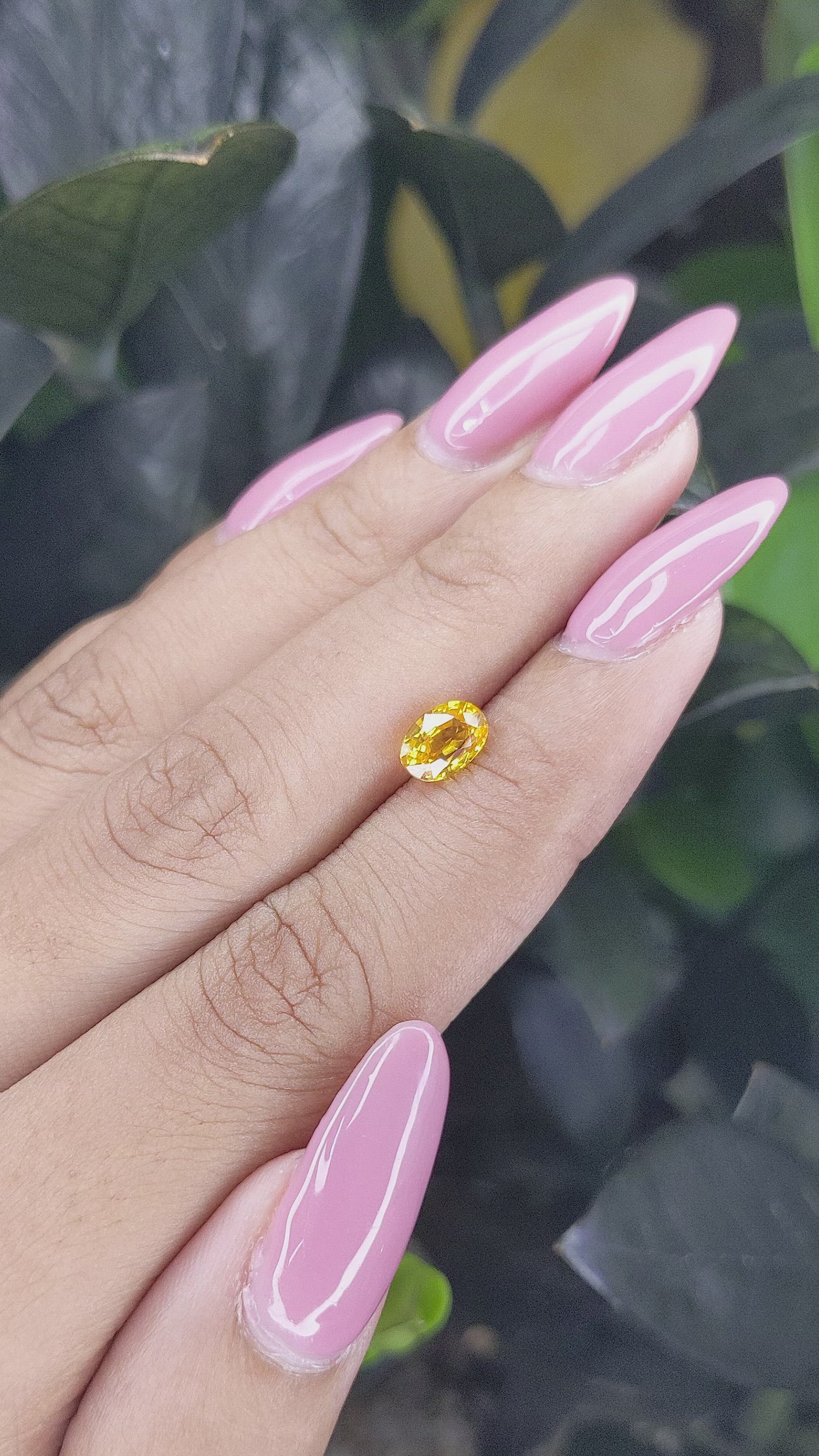 1.30 Ct. Orangish Yellow Sapphire from Ceylon (Sri Lanka) Size Video