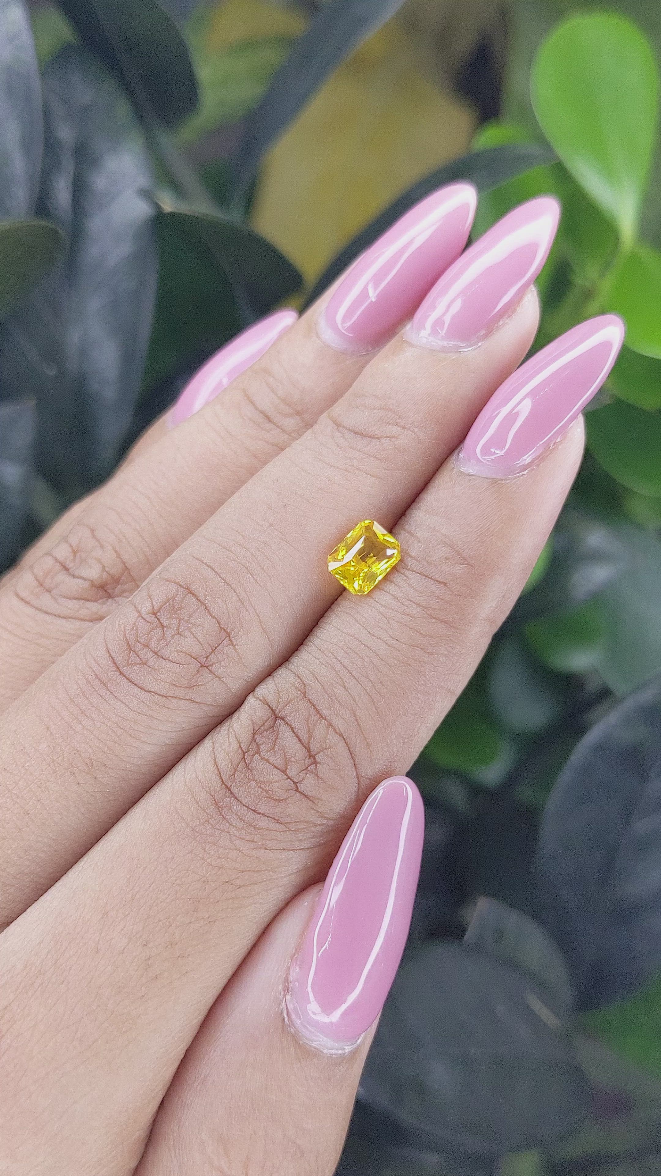 1.08 Ct. Orangish Yellow Sapphire from Ceylon (Sri Lanka) Size Video