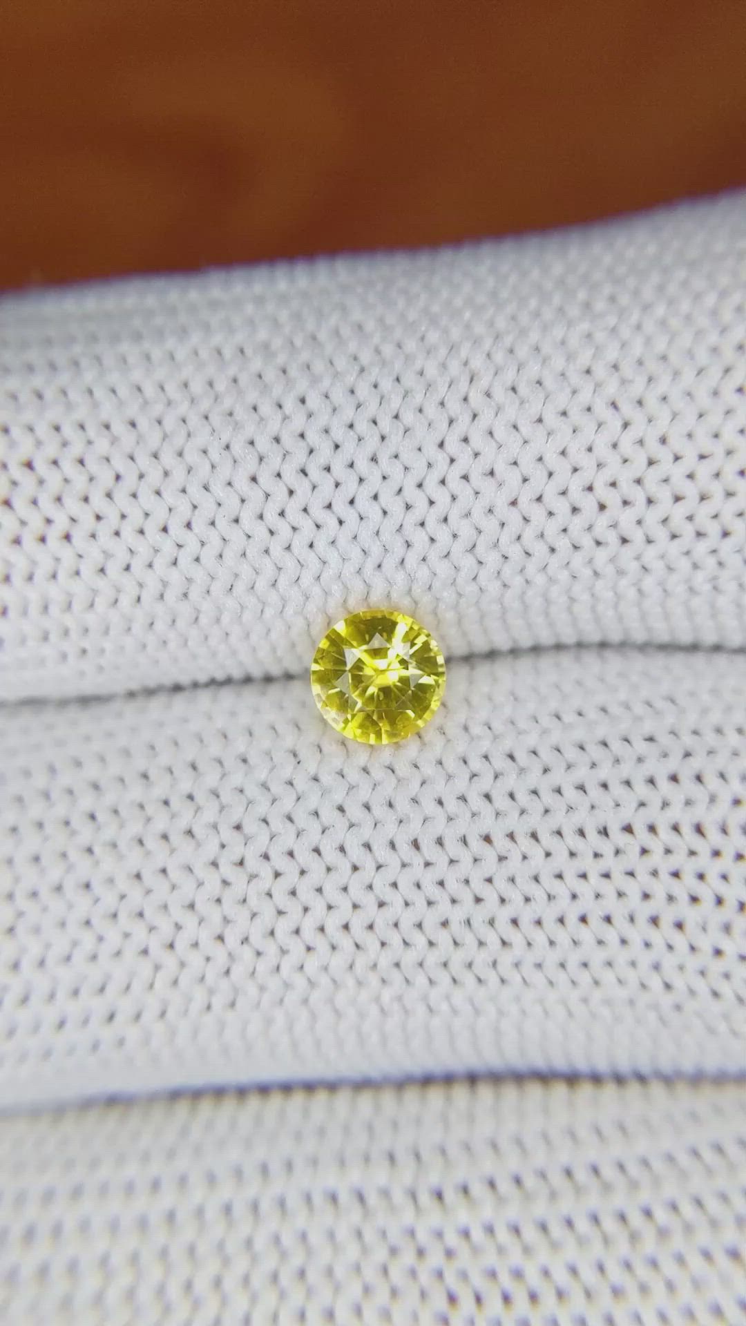 0.72 Ct. Yellow Sapphire from Ceylon (Sri Lanka) Size Video
