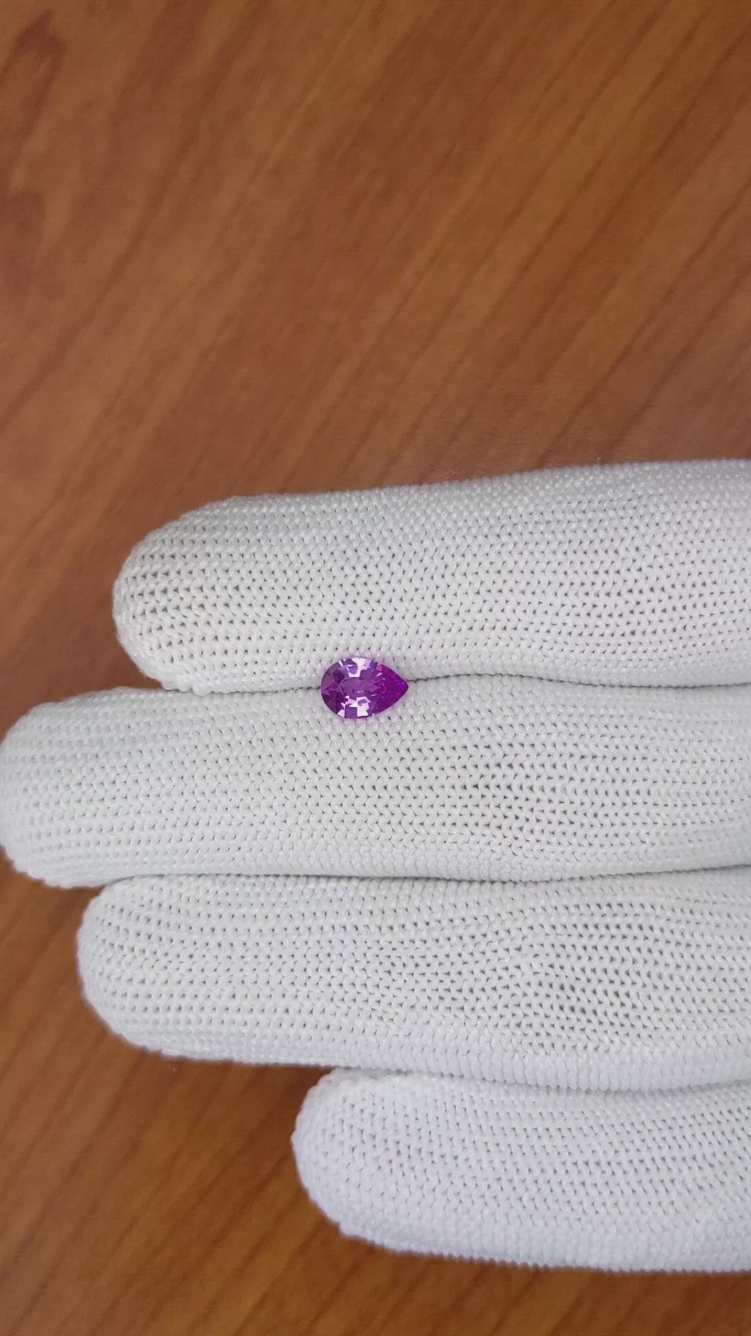 0.78 Ct. Pinkish Purple Sapphire from Ceylon (Sri Lanka) Size Video