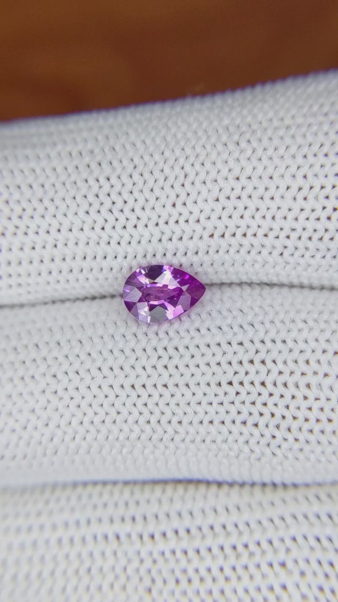 0.78 Ct. Pinkish Purple Sapphire from Ceylon (Sri Lanka) Size Video