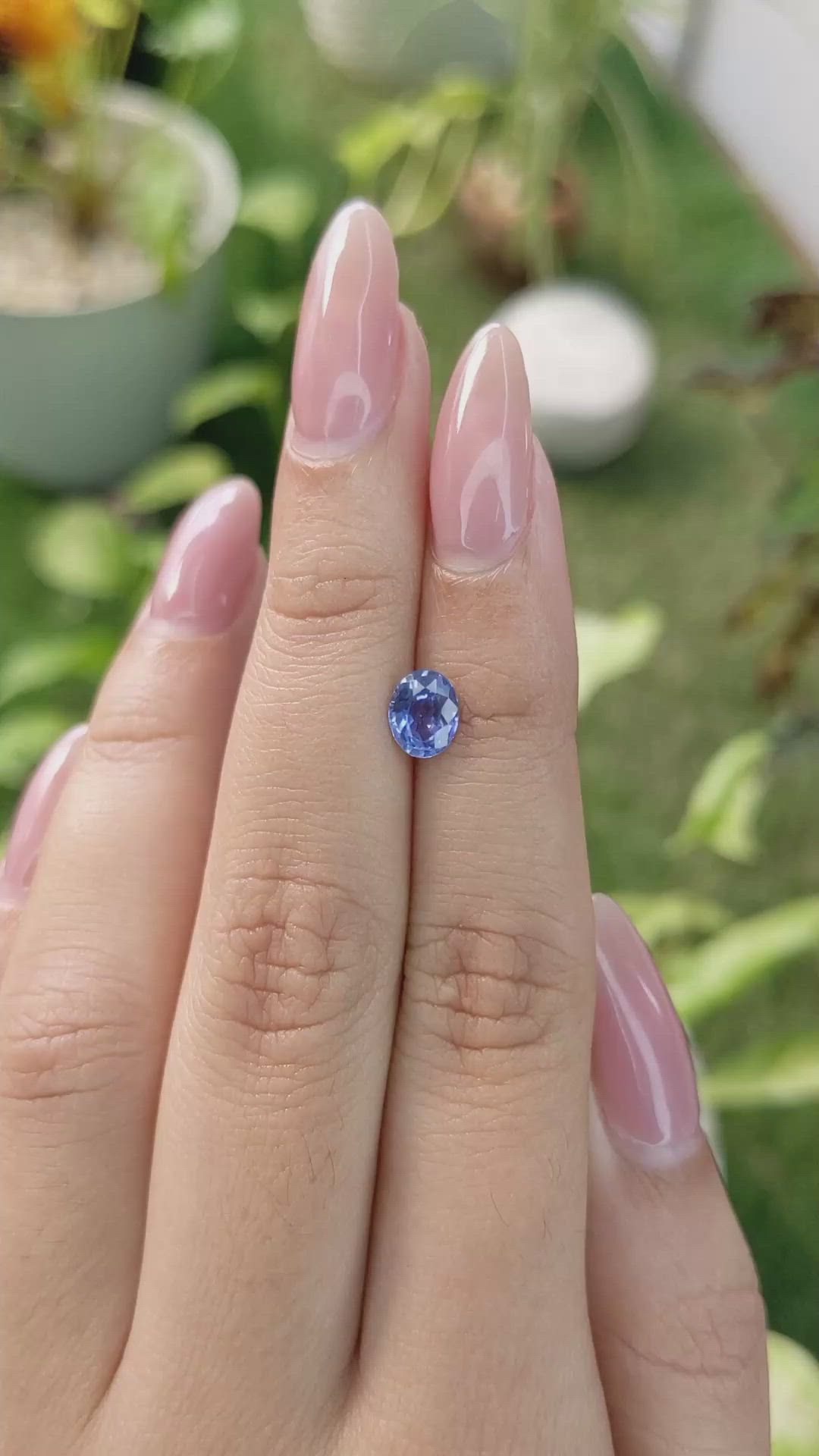 0.97 Ct. Blue Sapphire from Ceylon (Sri Lanka) Size Video