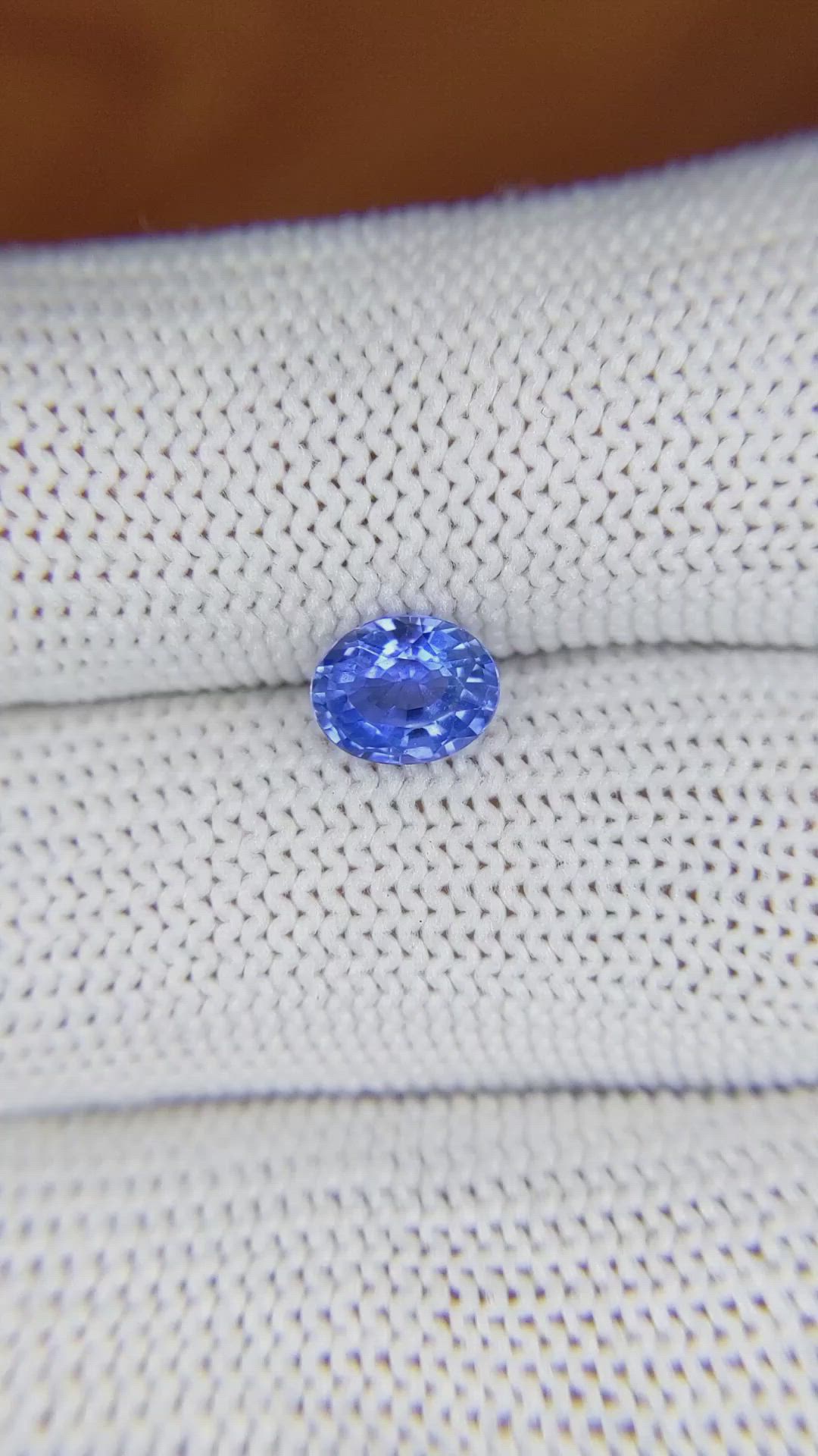0.97 Ct. Blue Sapphire from Ceylon (Sri Lanka) Size Video