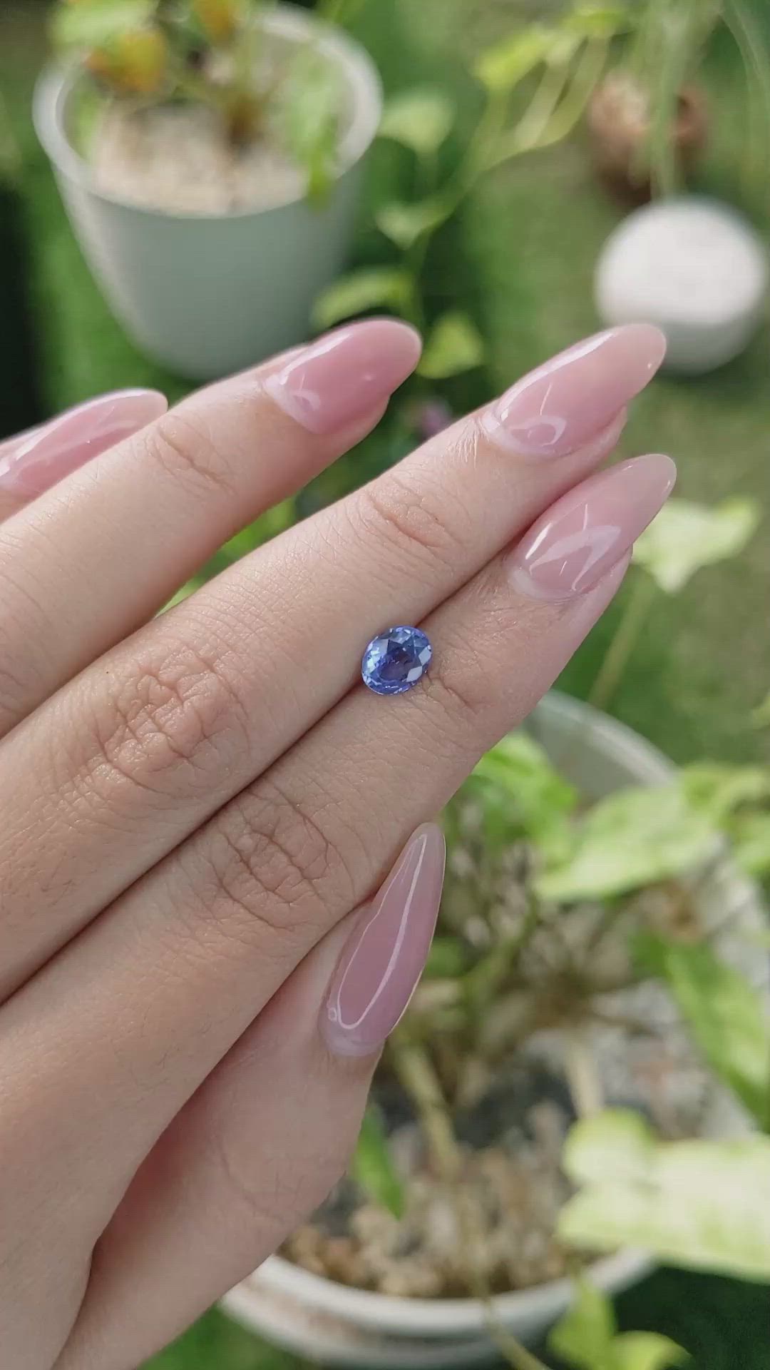 0.97 Ct. Blue Sapphire from Ceylon (Sri Lanka) Size Video