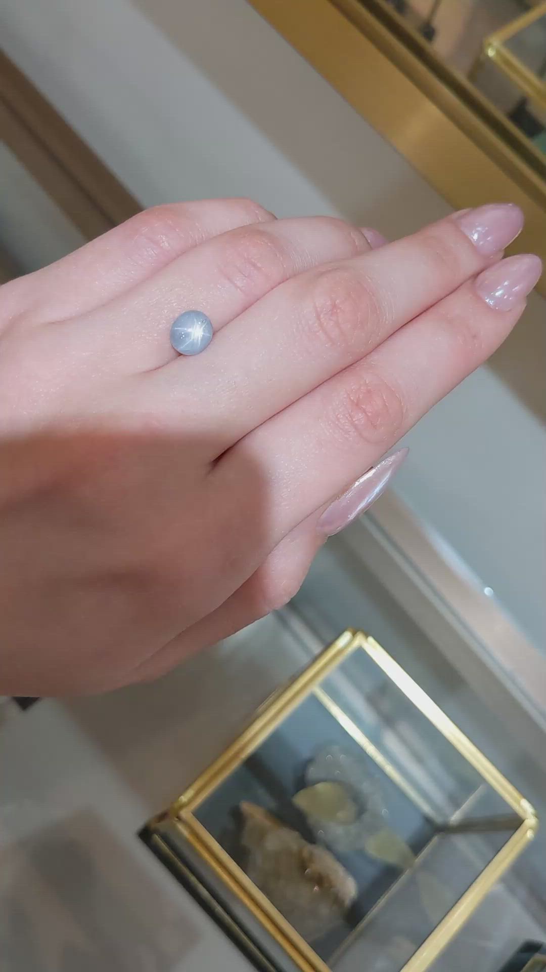 3.94 Ct. Bluish Grey Star Sapphire from Burma (Myanmar) Size Video