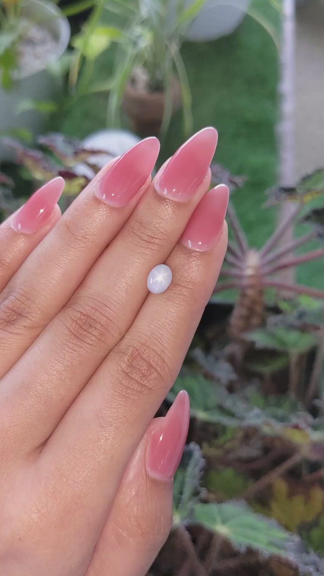 1.46 Ct. Greyish Blue Star Sapphire from Ceylon (Sri Lanka) Size Video