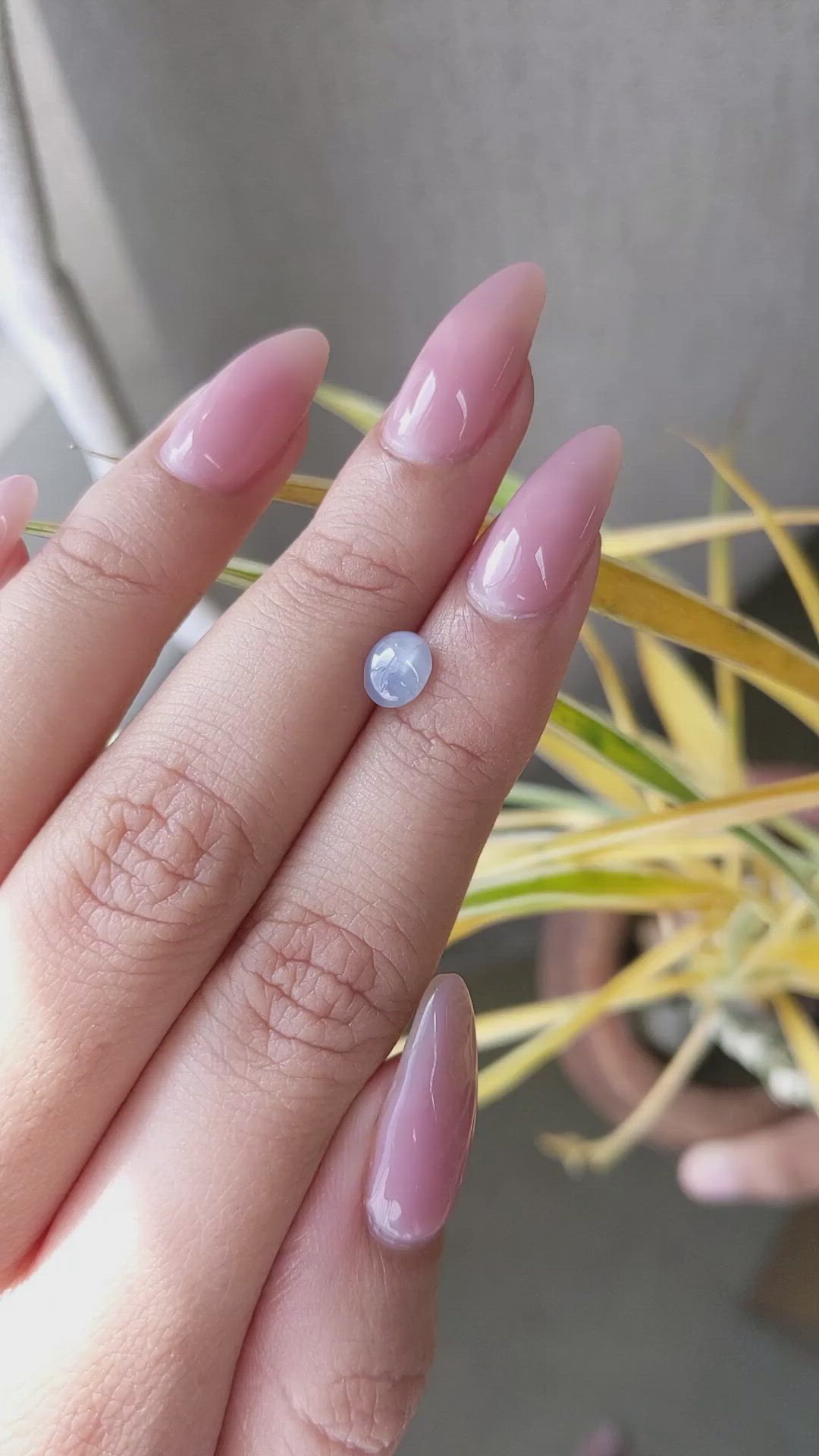 1.26 Ct. Bluish Grey Star Sapphire from Ceylon (Sri Lanka) Size Video