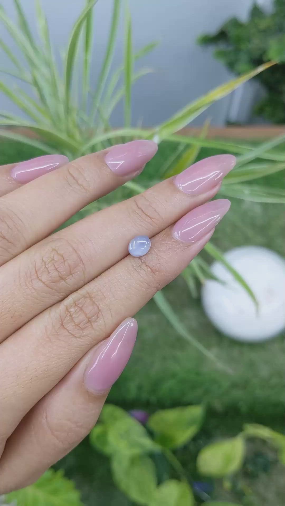 1.26 Ct. Bluish Grey Star Sapphire from Ceylon (Sri Lanka) Size Video