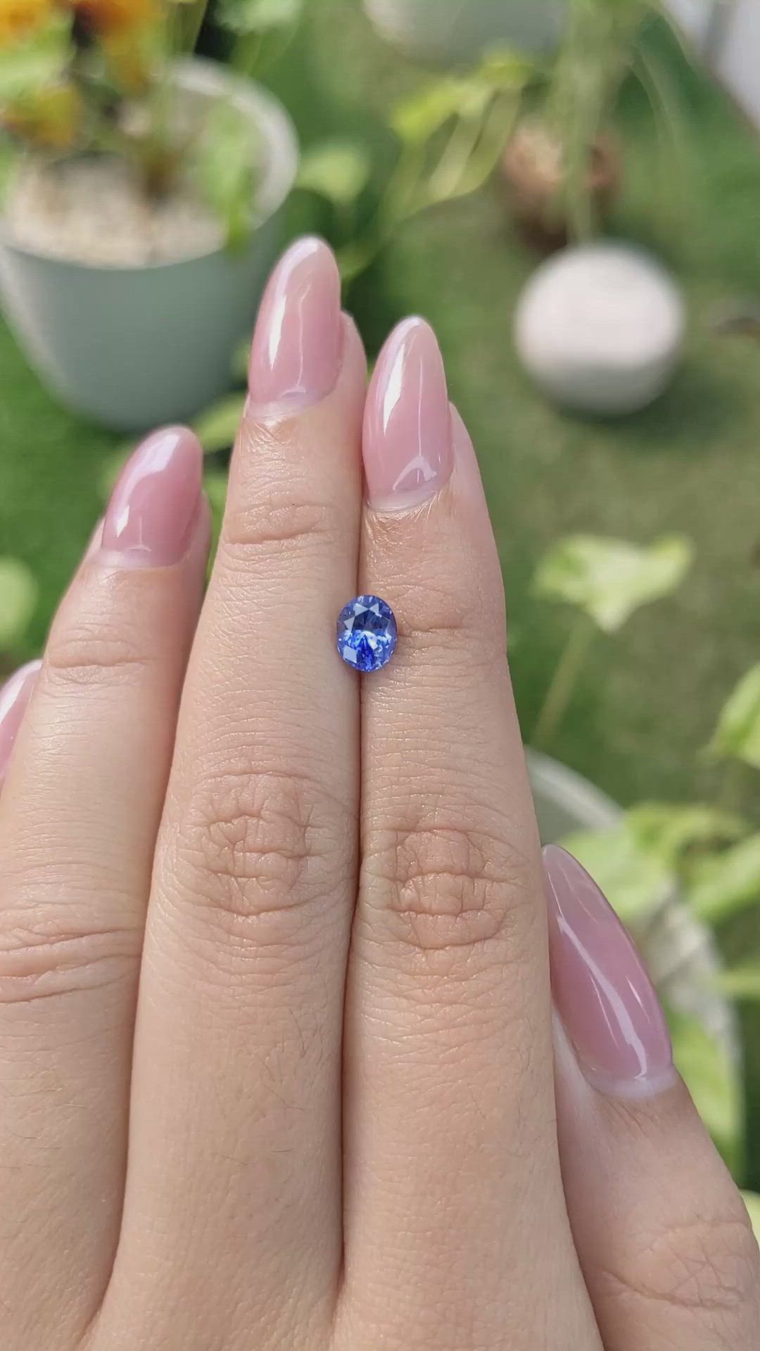 1.02 Ct. Blue Sapphire from Ceylon (Sri Lanka) Size Video