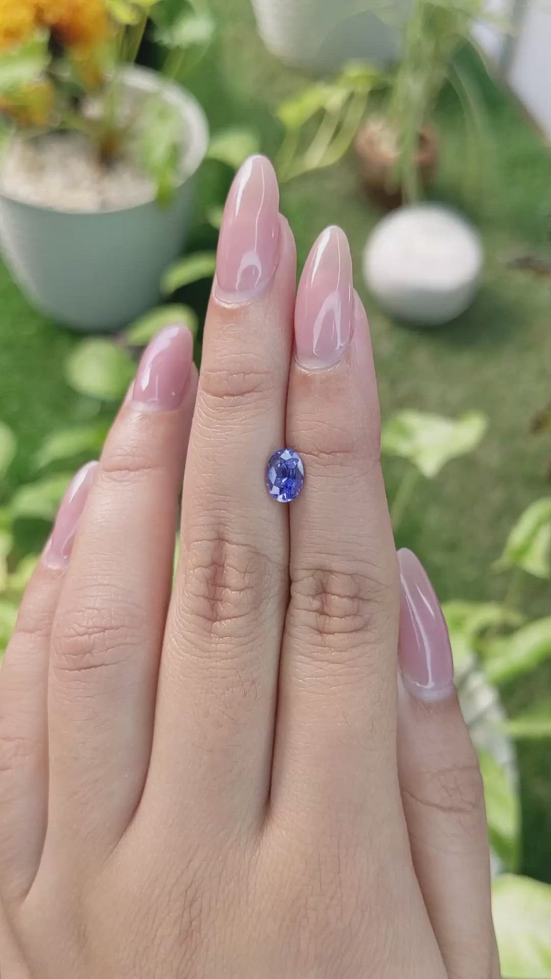 1.17 Ct. Blue Sapphire from Ceylon (Sri Lanka) Size Video