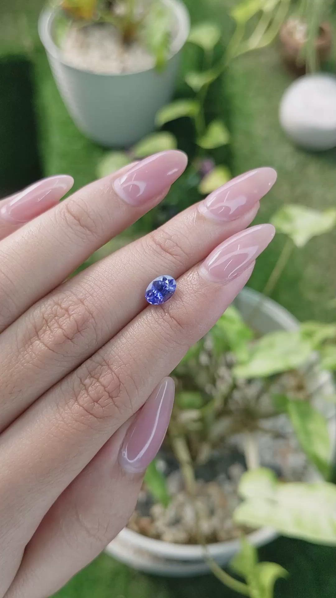 1.17 Ct. Blue Sapphire from Ceylon (Sri Lanka) Size Video