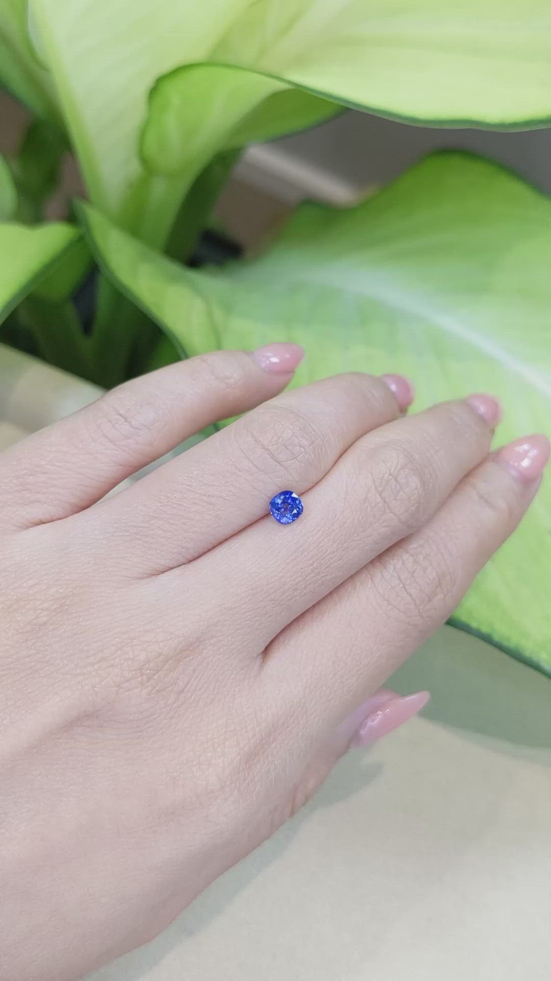 0.69 Ct. Blue Sapphire from Ceylon (Sri Lanka) Size Video
