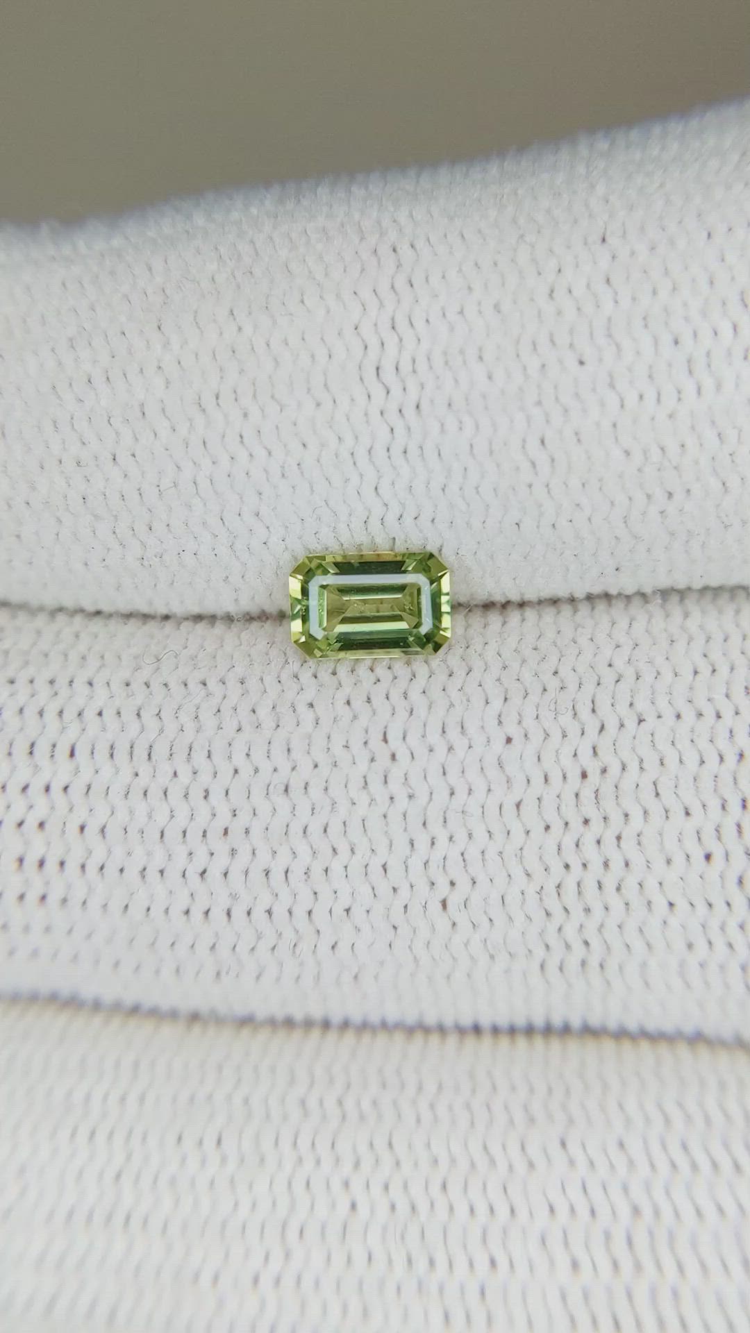 0.77 Ct. Green Sapphire from Ceylon (Sri Lanka) Size Video