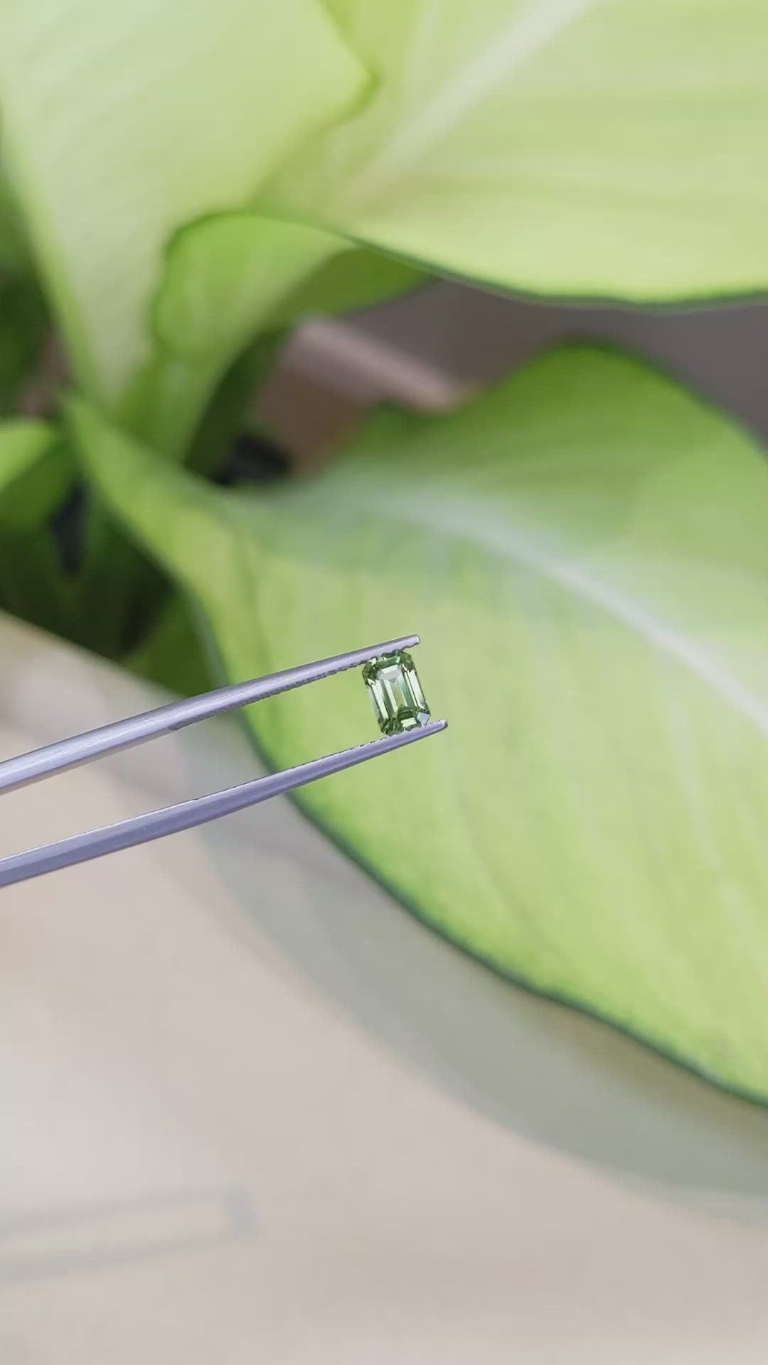 0.77 Ct. Green Sapphire from Ceylon (Sri Lanka) Size Video