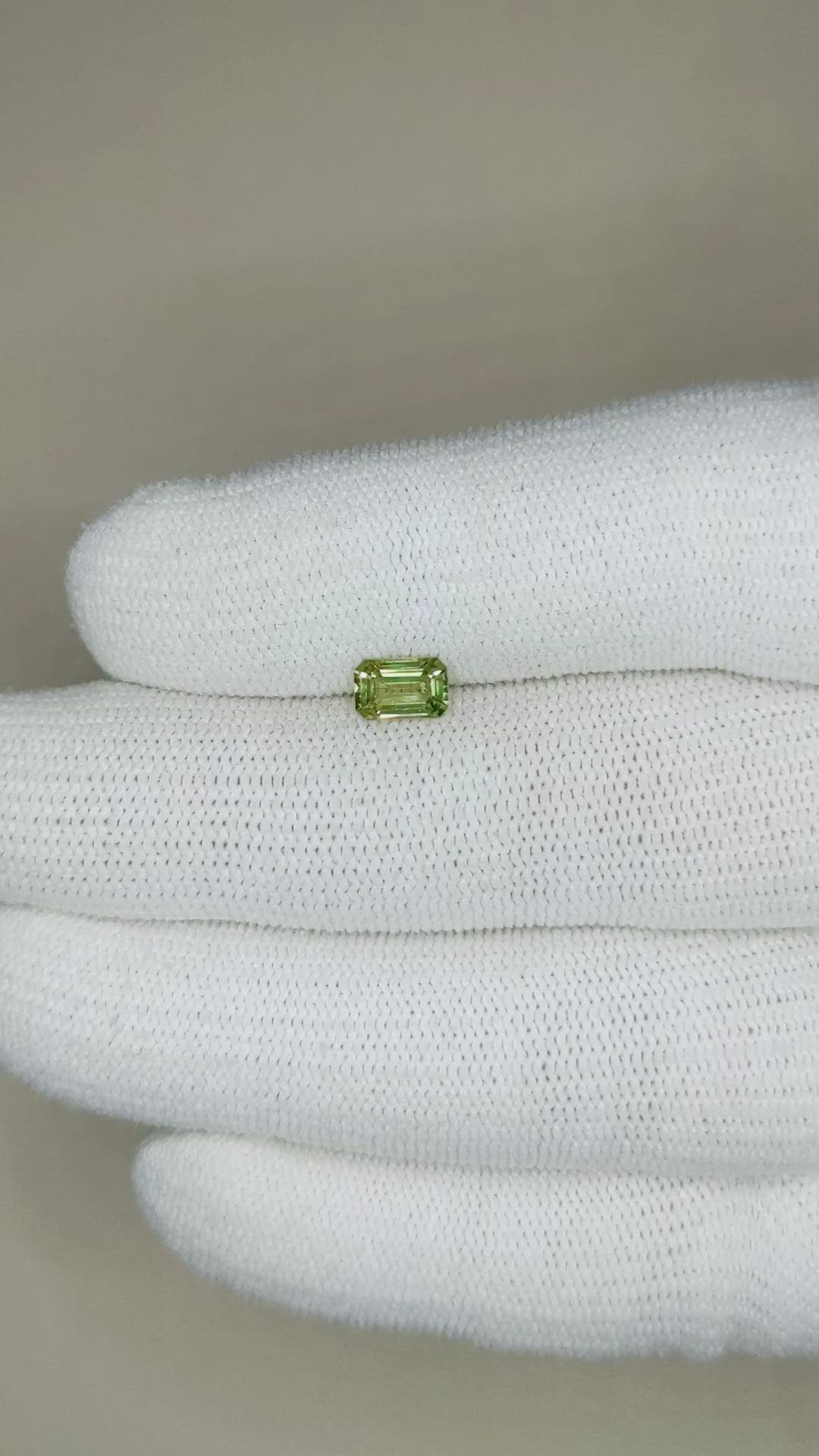 0.77 Ct. Green Sapphire from Ceylon (Sri Lanka) Size Video