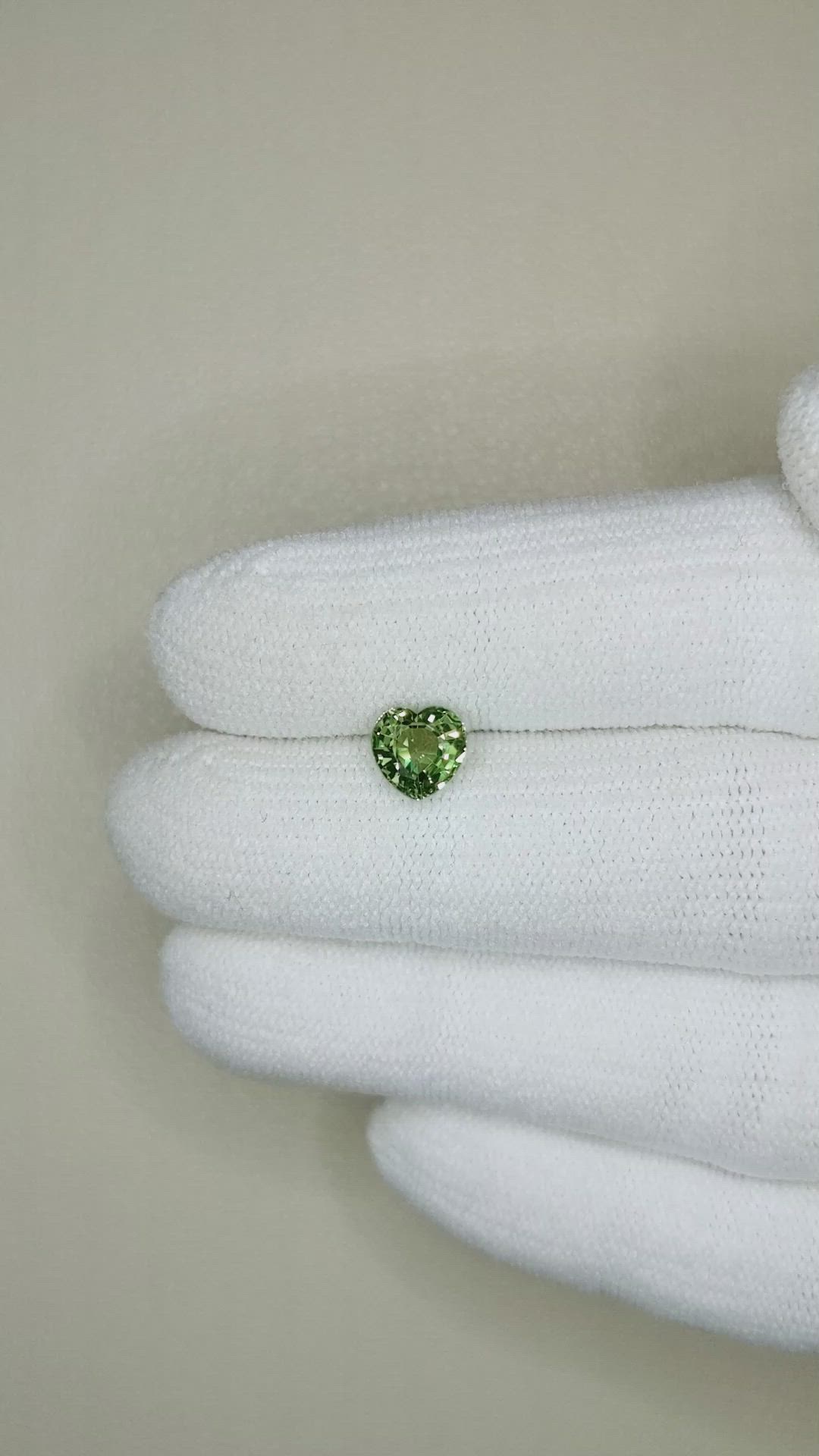 1.24 Ct. Green Sapphire from Ceylon (Sri Lanka) Size Video