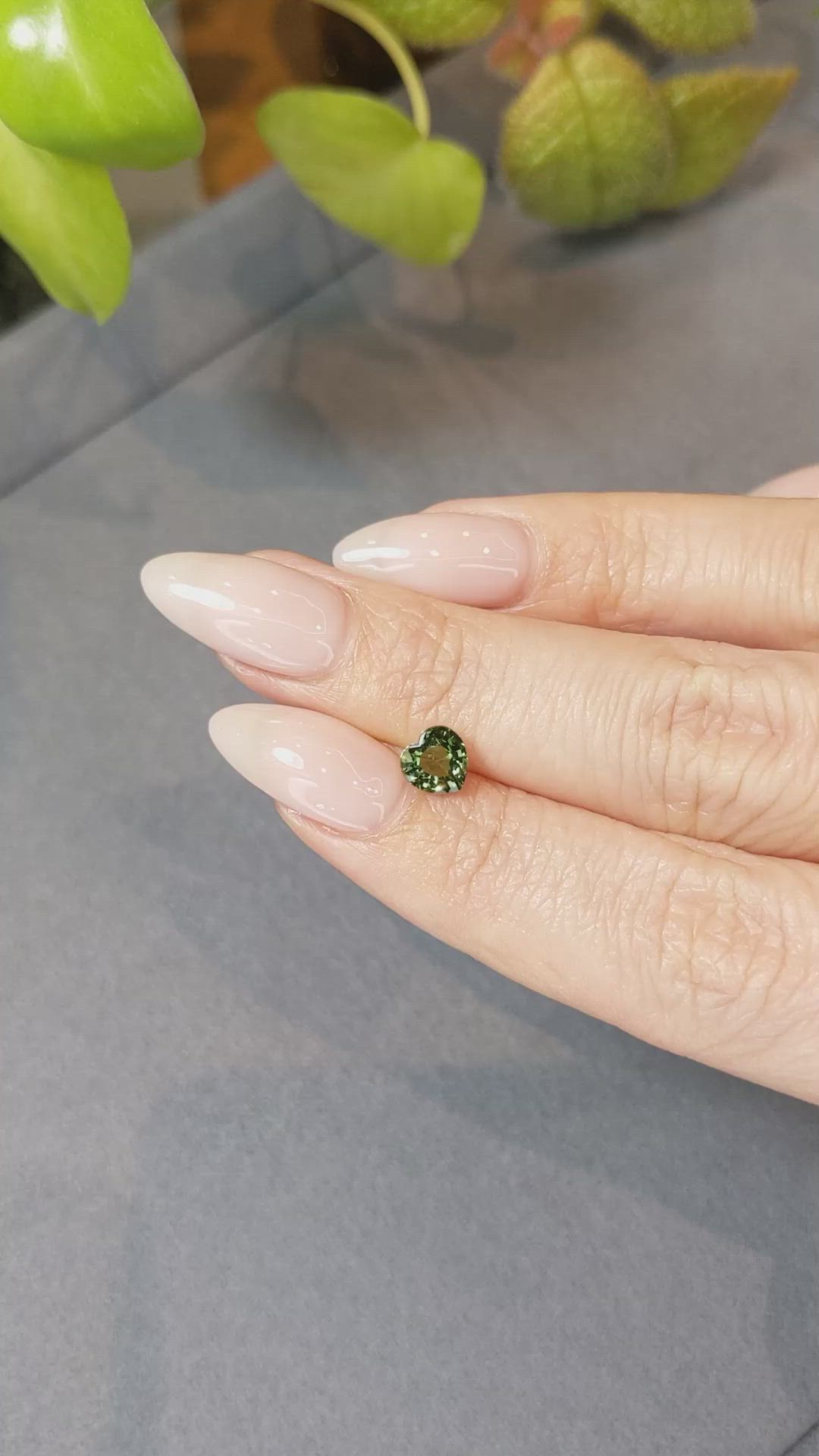 1.24 Ct. Green Sapphire from Ceylon (Sri Lanka) Size Video