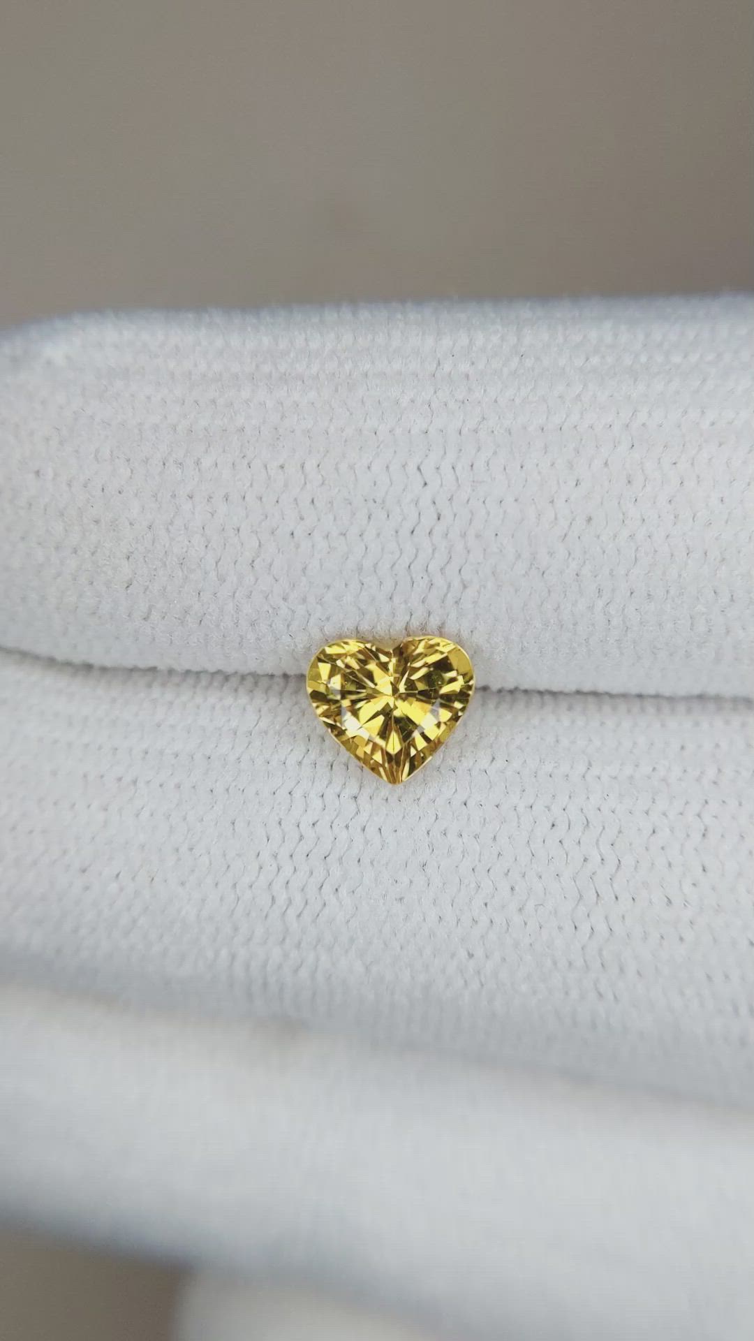 0.98 Ct. Yellow Sapphire from Ceylon (Sri Lanka) Size Video