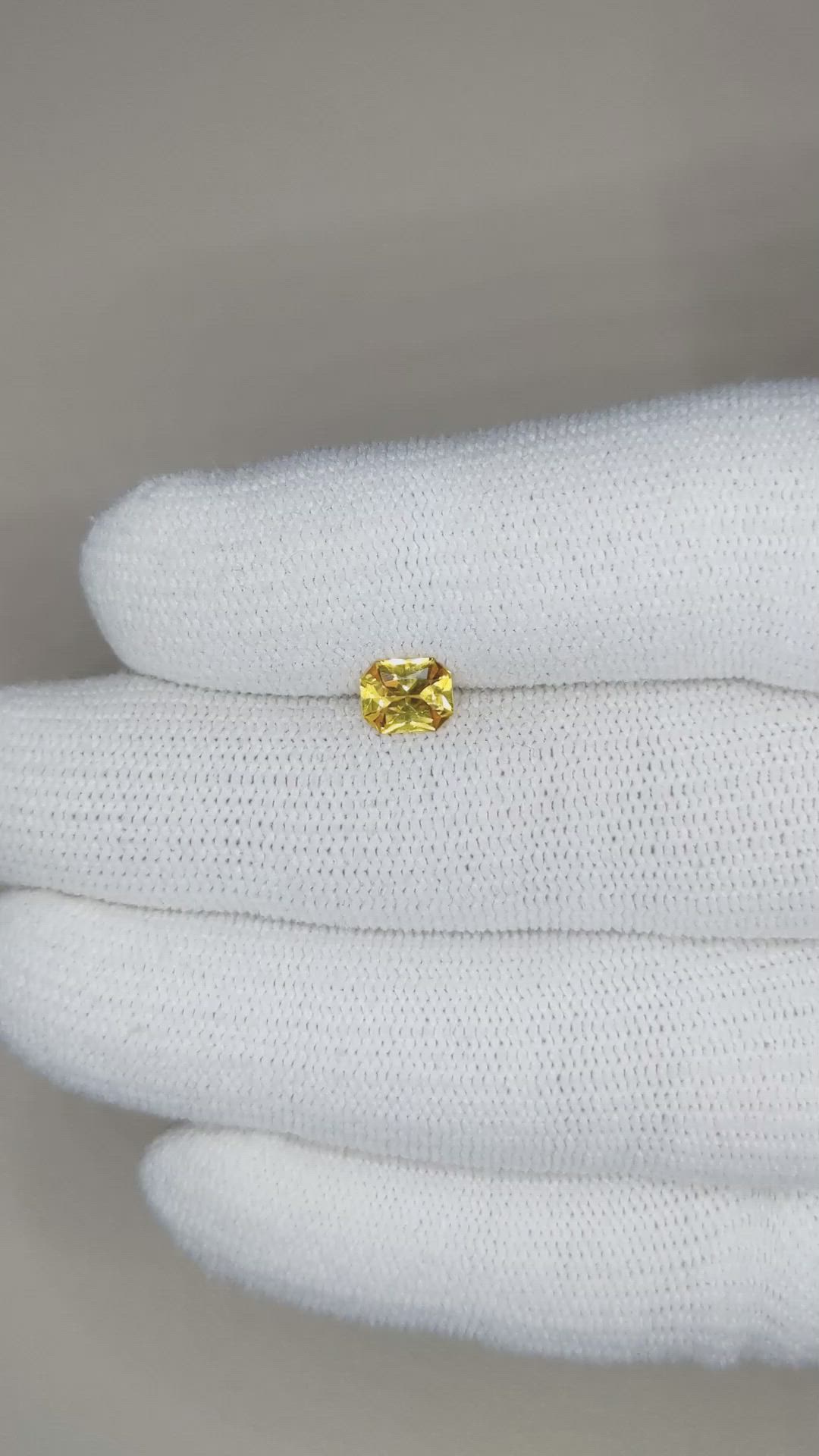 0.75 Ct. Yellow Sapphire from Ceylon (Sri Lanka) Size Video