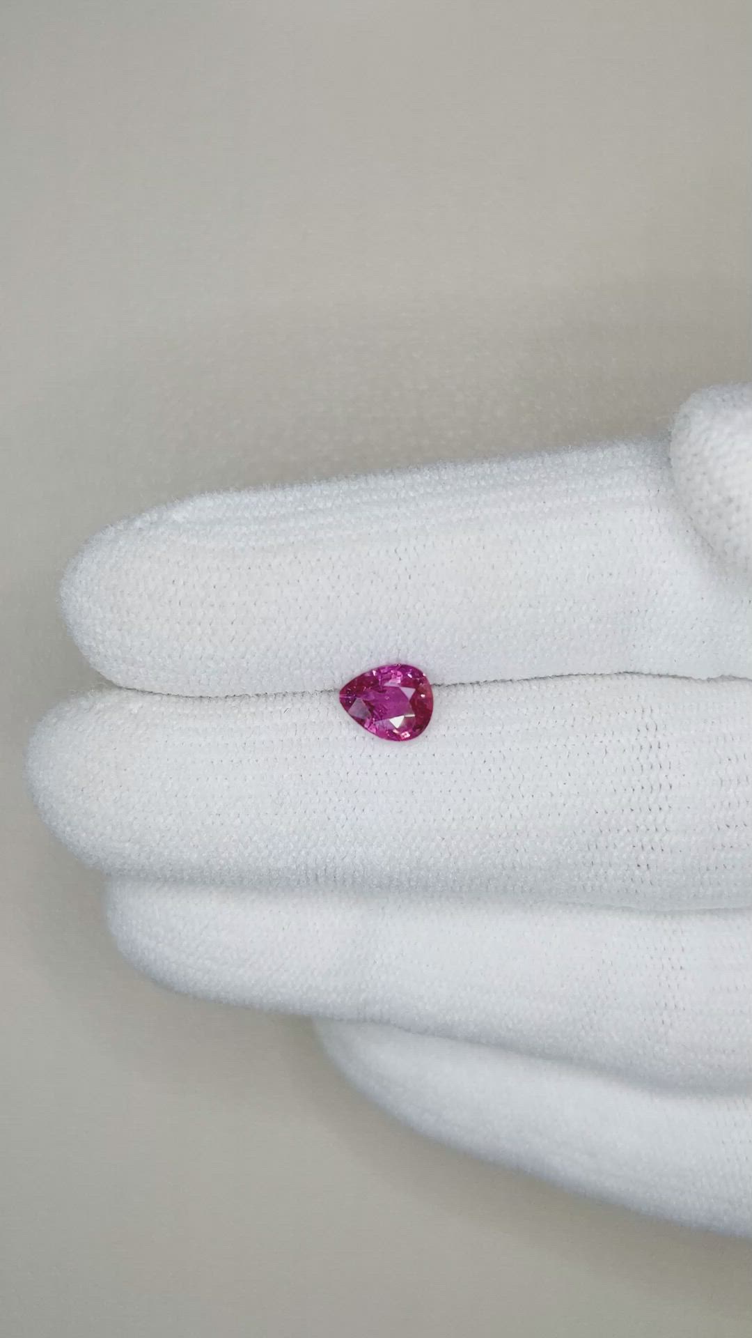 0.64 Ct. Purplish Pink Sapphire from Ceylon (Sri Lanka) Size Video