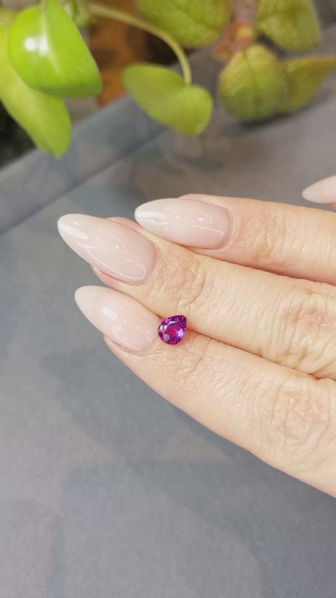 0.64 Ct. Purplish Pink Sapphire from Ceylon (Sri Lanka) Size Video