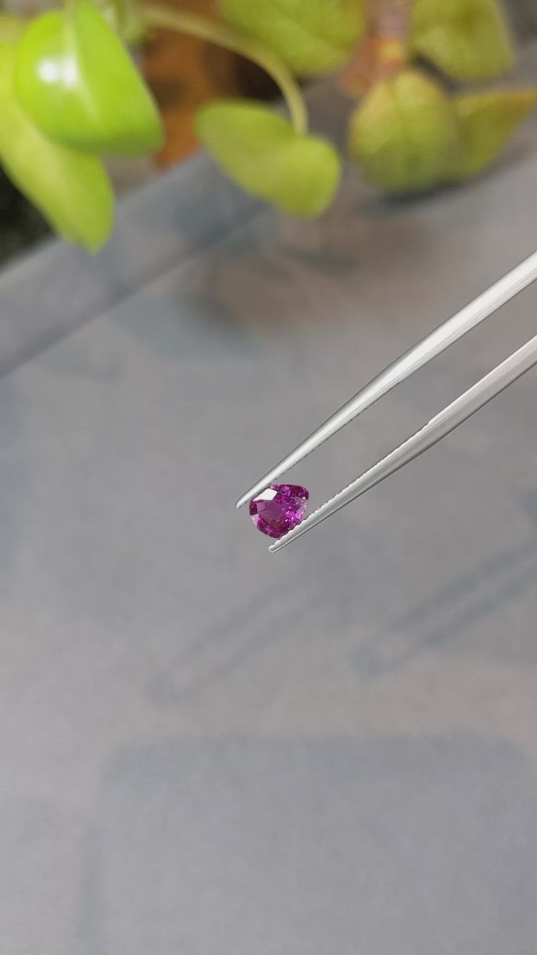 0.64 Ct. Purplish Pink Sapphire from Ceylon (Sri Lanka) Size Video