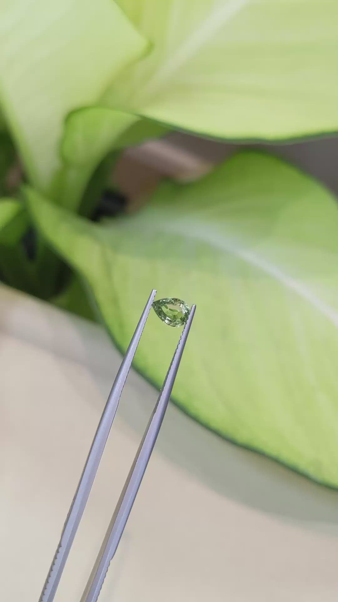 0.83 Ct. Green Sapphire from Ceylon (Sri Lanka) Size Video