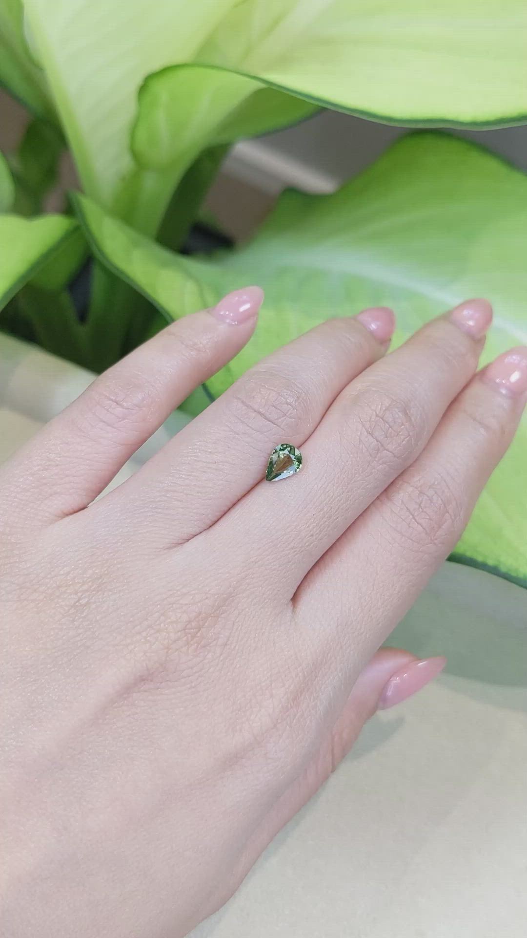 0.87 Ct. Green Sapphire from Ceylon (Sri Lanka) Size Video