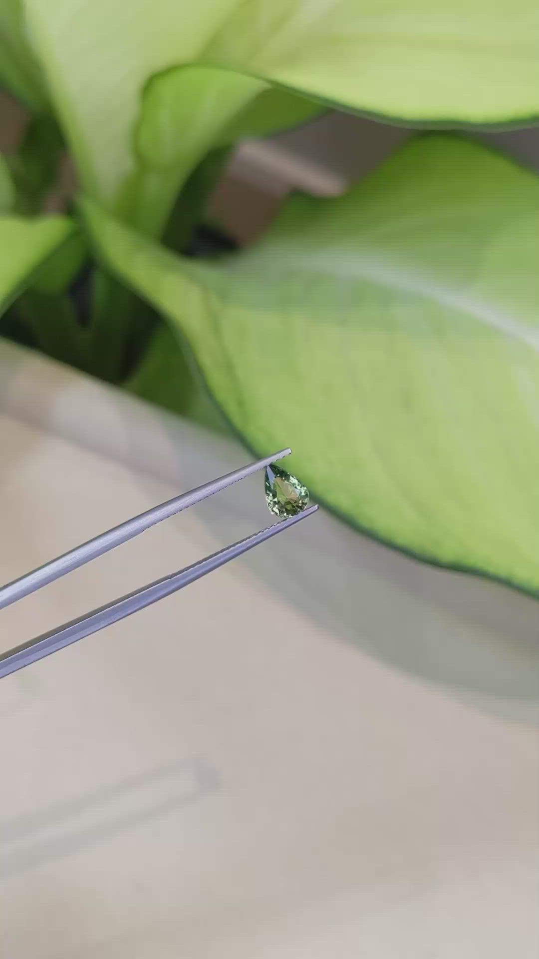 0.87 Ct. Green Sapphire from Ceylon (Sri Lanka) Size Video