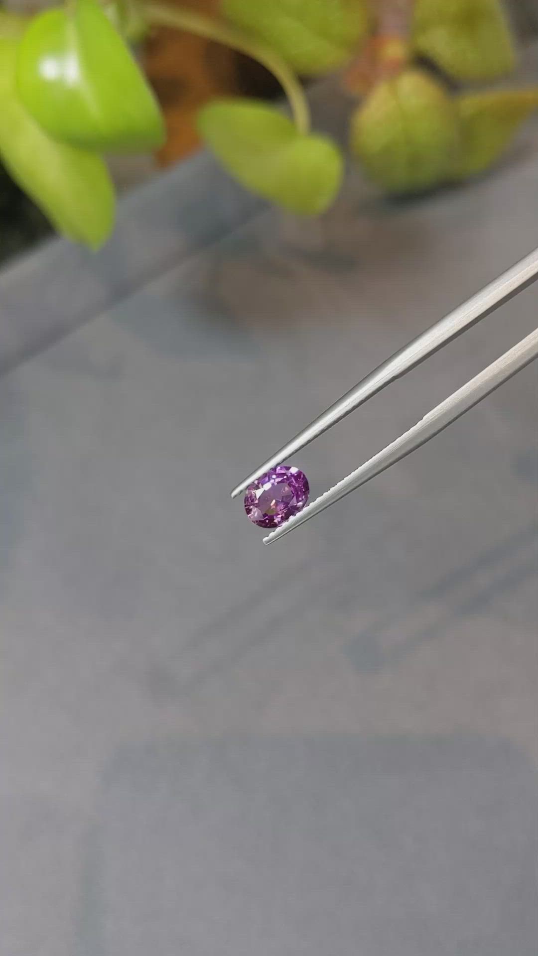 1.06 Ct. Pinkish Purple Sapphire from Ceylon (Sri Lanka) Size Video