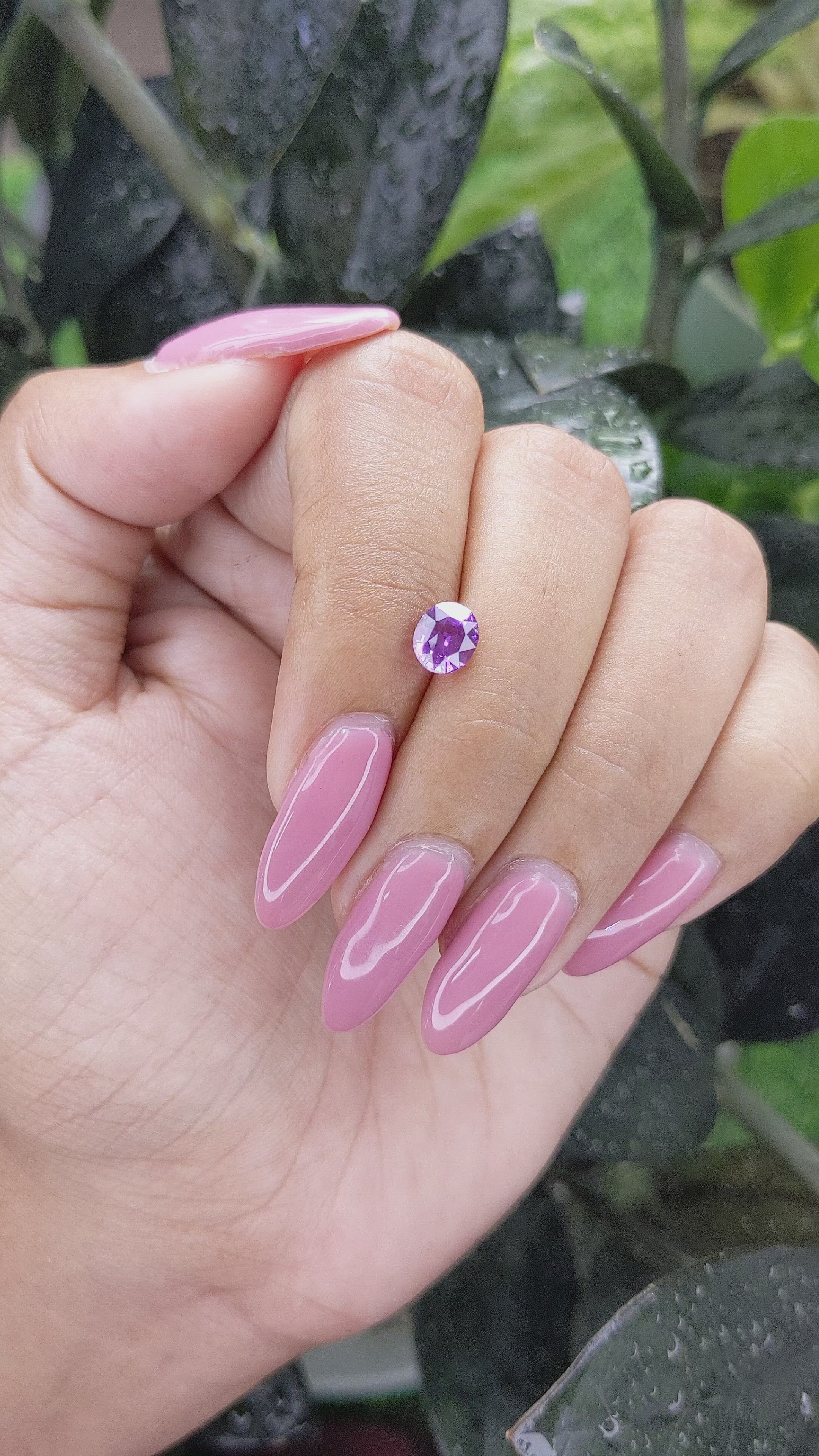 1.10 Ct. Purple Sapphire from Madagascar Size Video