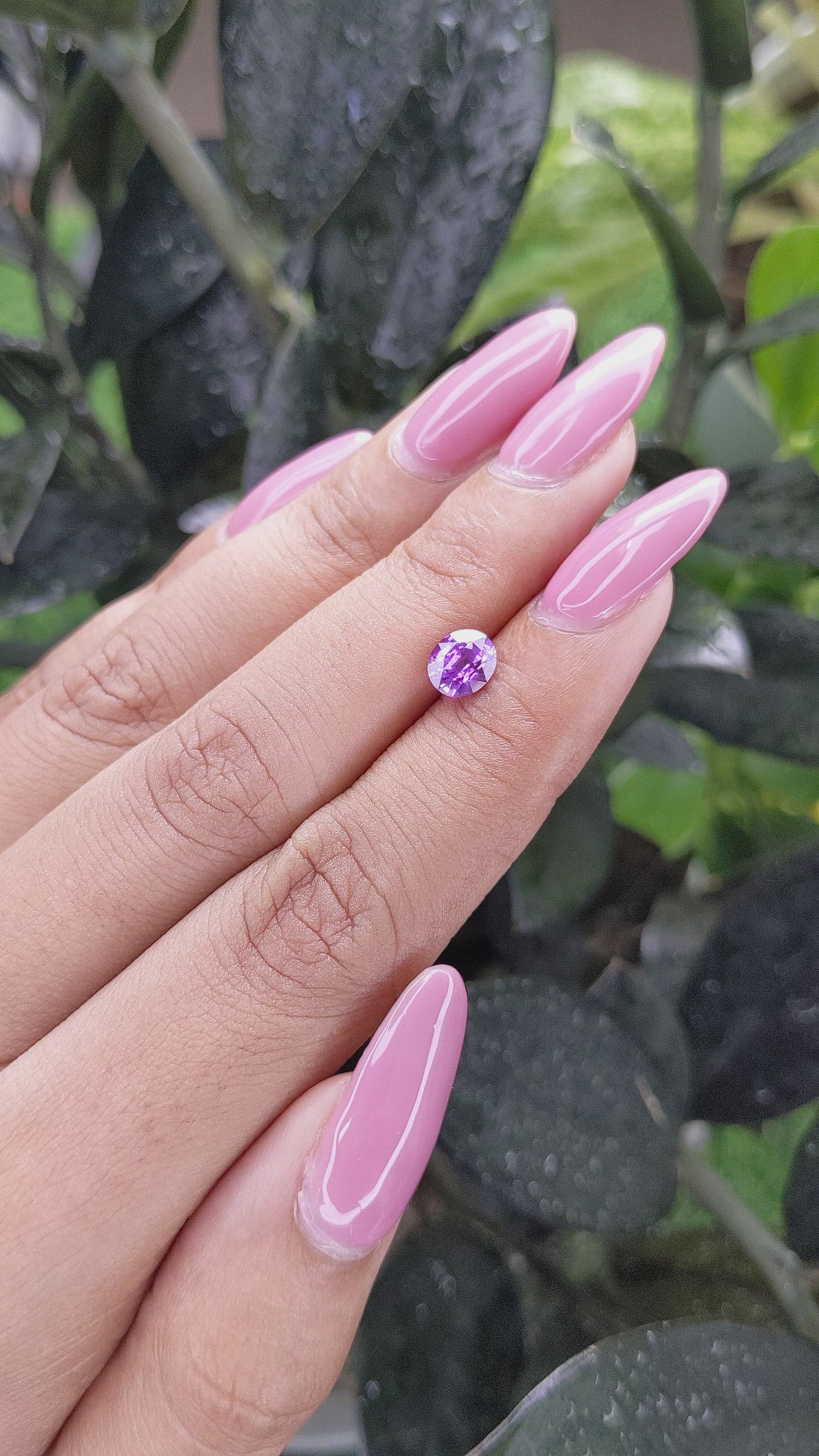 1.10 Ct. Purple Sapphire from Madagascar Size Video