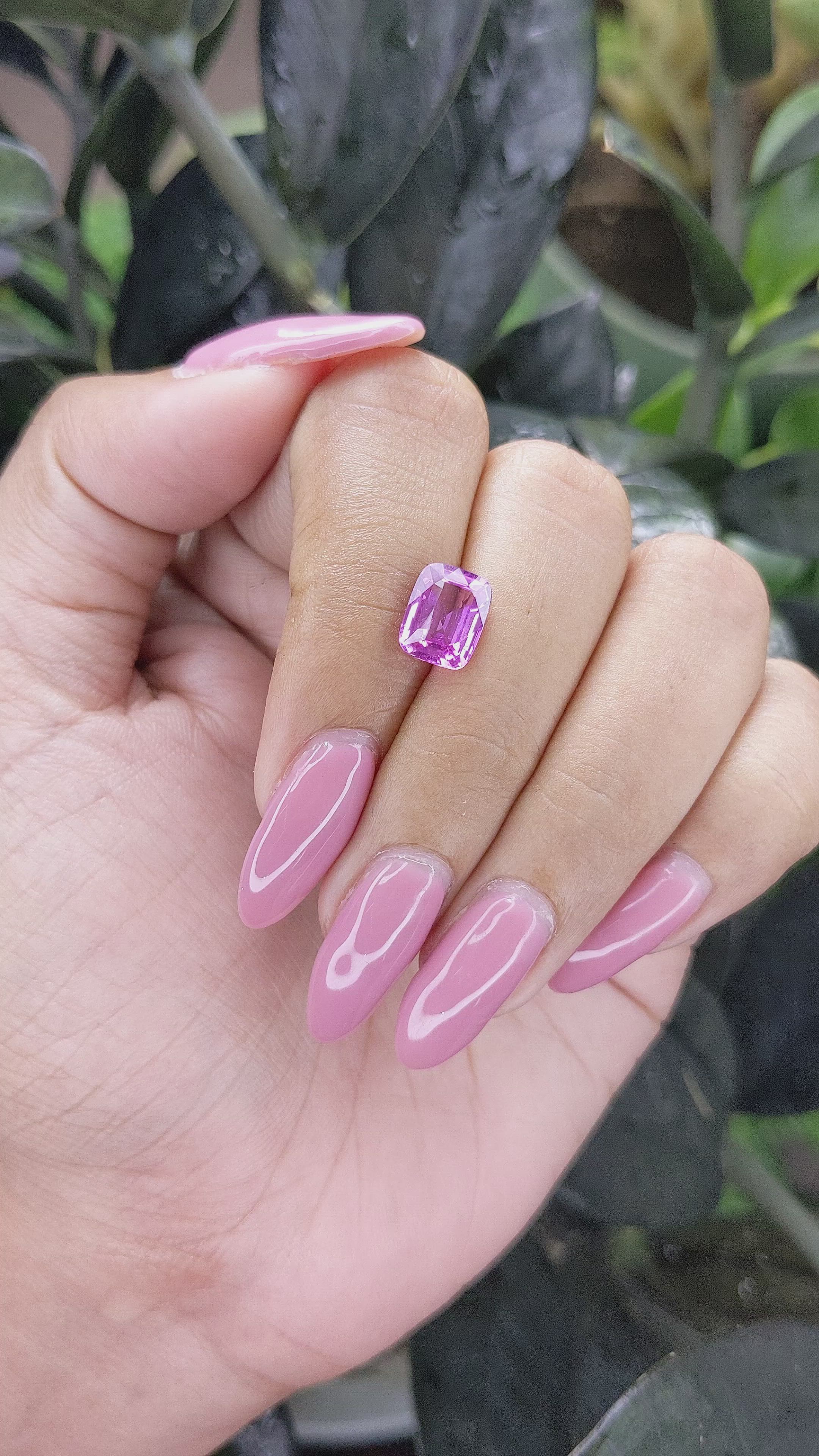 2.58 Ct. Pinkish Purple Sapphire from Madagascar Size Video